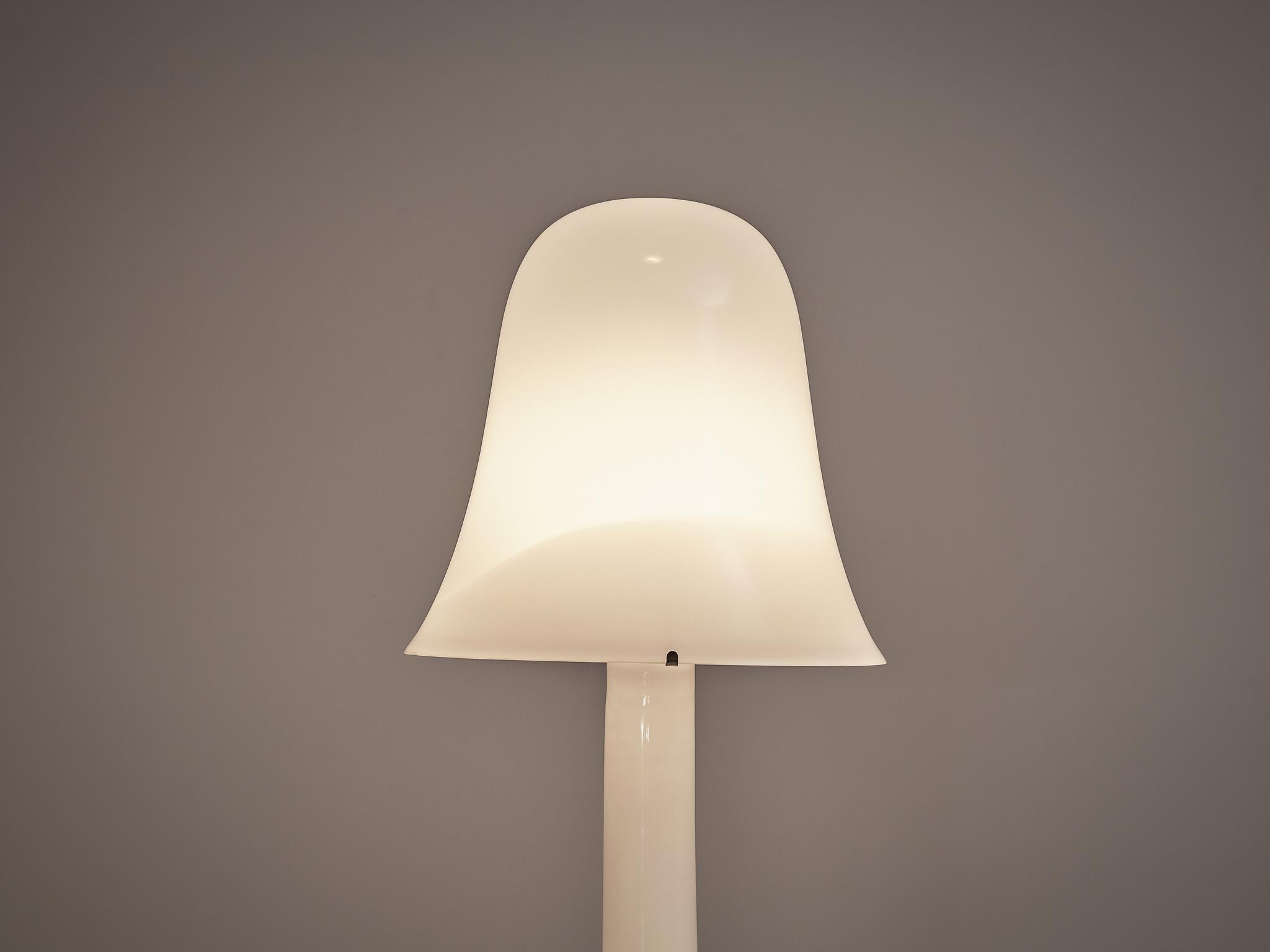 Post-Modern Postmodern Italian Floor Lamp in Opaline Glass