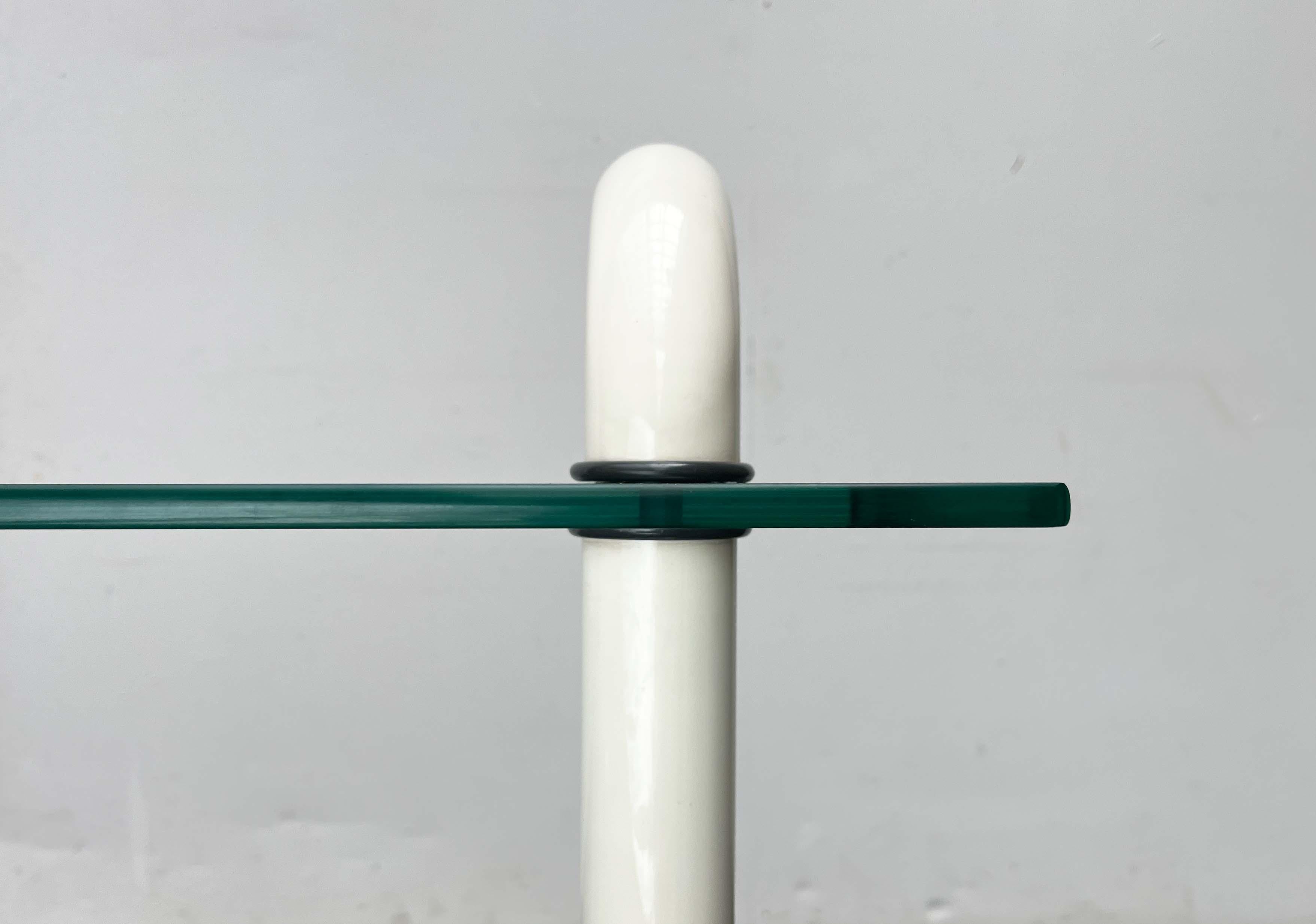 Postmodern Italian Glass and Metal Bar Cart from Metalnova, 1980s For Sale 4