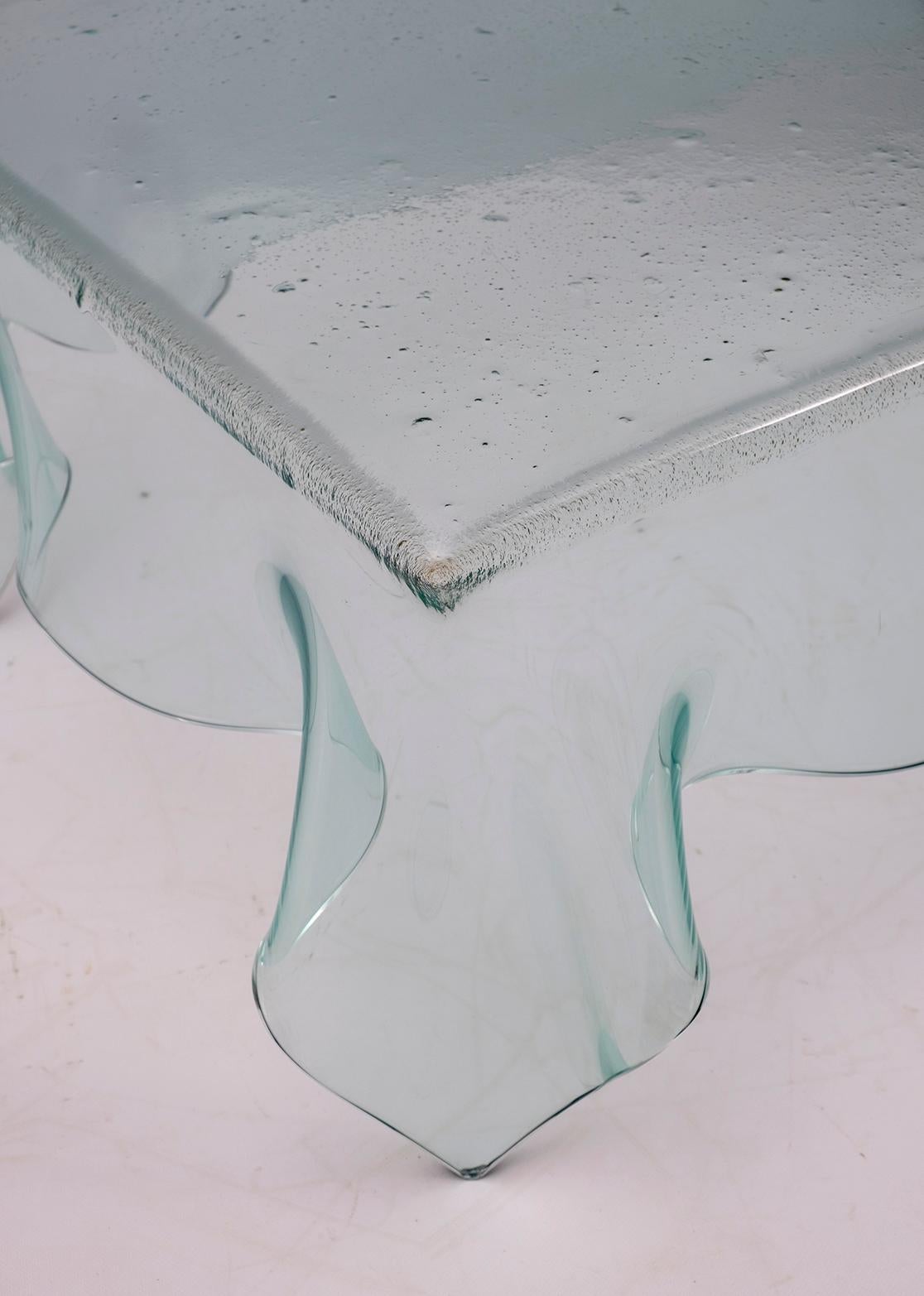Postmodern Italian Handkerchief Crystal Coffee Table, 1980s For Sale 3