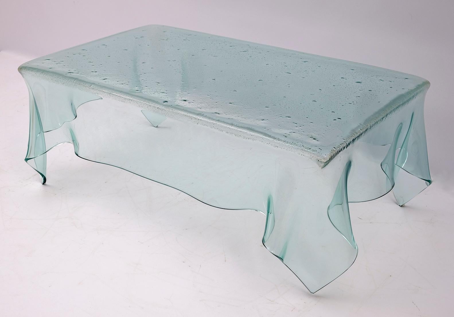 Post-Modern Postmodern Italian Handkerchief Crystal Coffee Table, 1980s For Sale