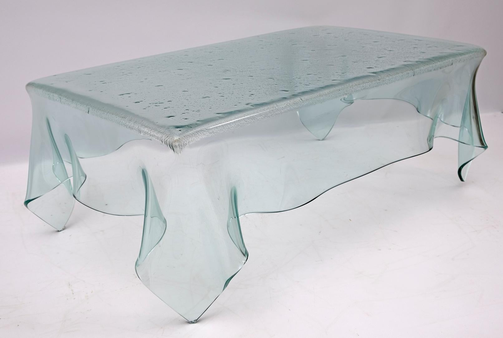 Postmodern Italian Handkerchief Crystal Coffee Table, 1980s For Sale 1