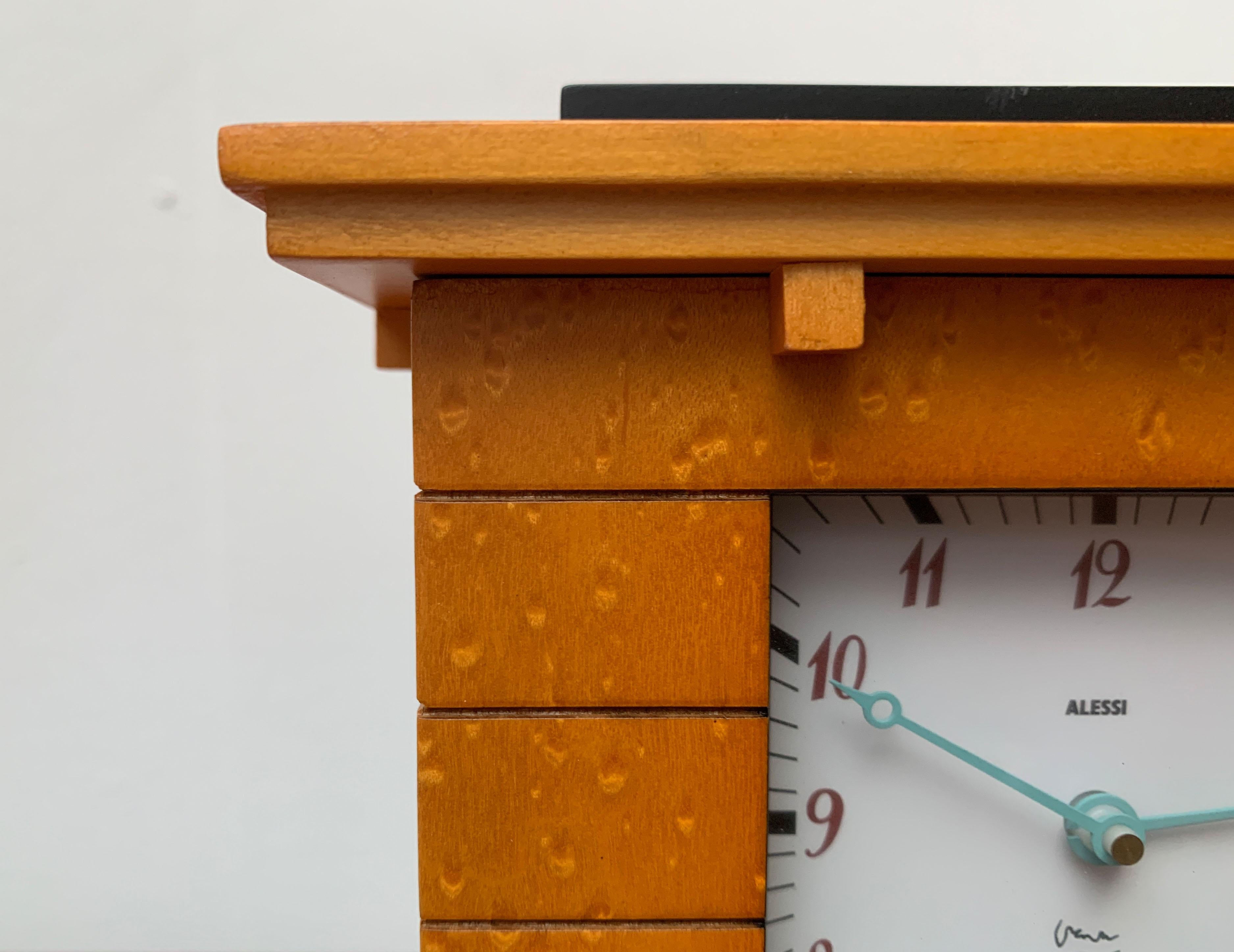 Postmodern Italian Mantel Clock by Michael Graves for Alessi, 1980s In Good Condition For Sale In Hamburg, DE