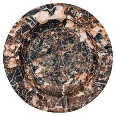 Postmodern Italian Marble Ashtray Black, Brown, White, Cream, and Pink Catchall