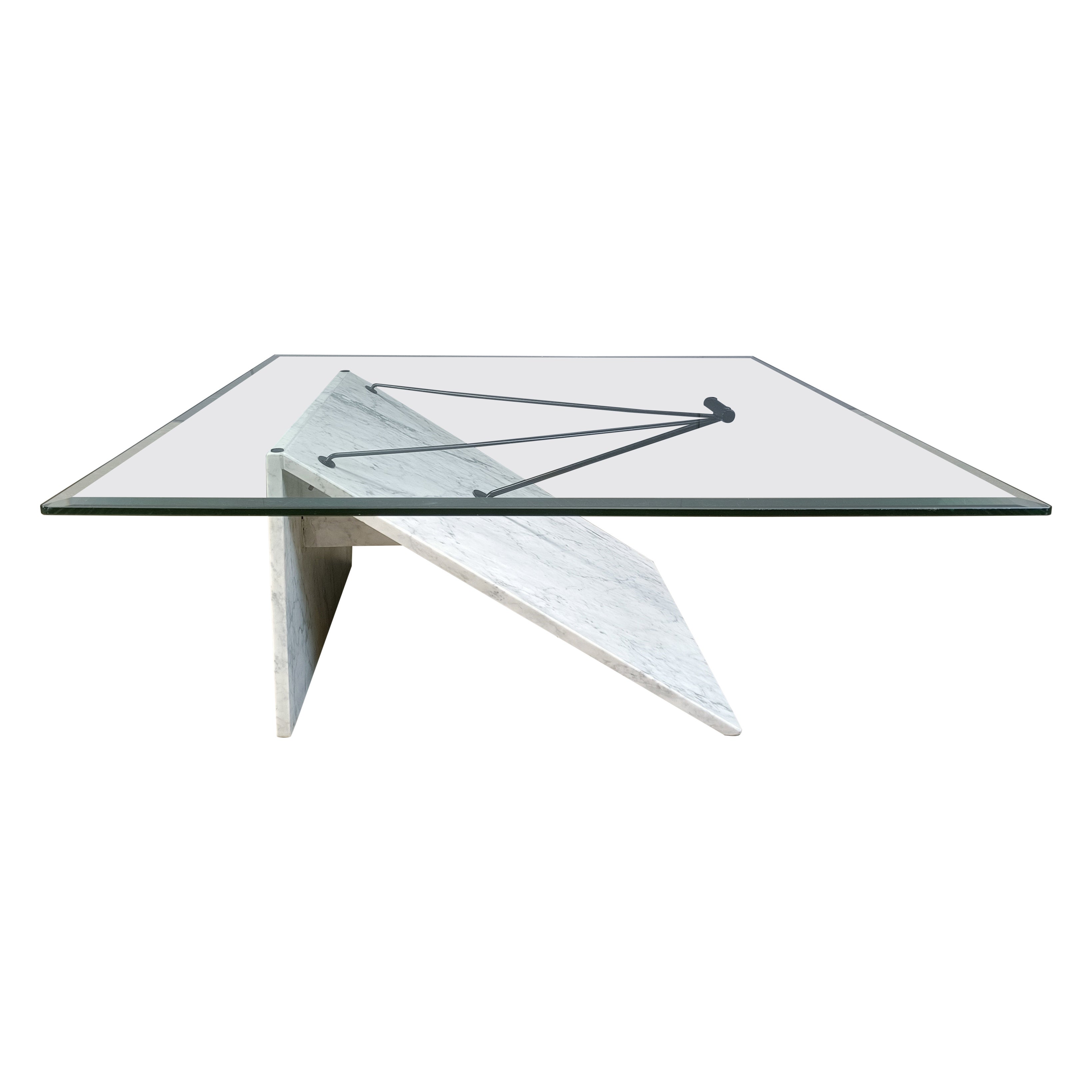 Postmodern italian marble coffee table, 1980s