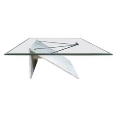Postmodern italian marble coffee table, 1980s