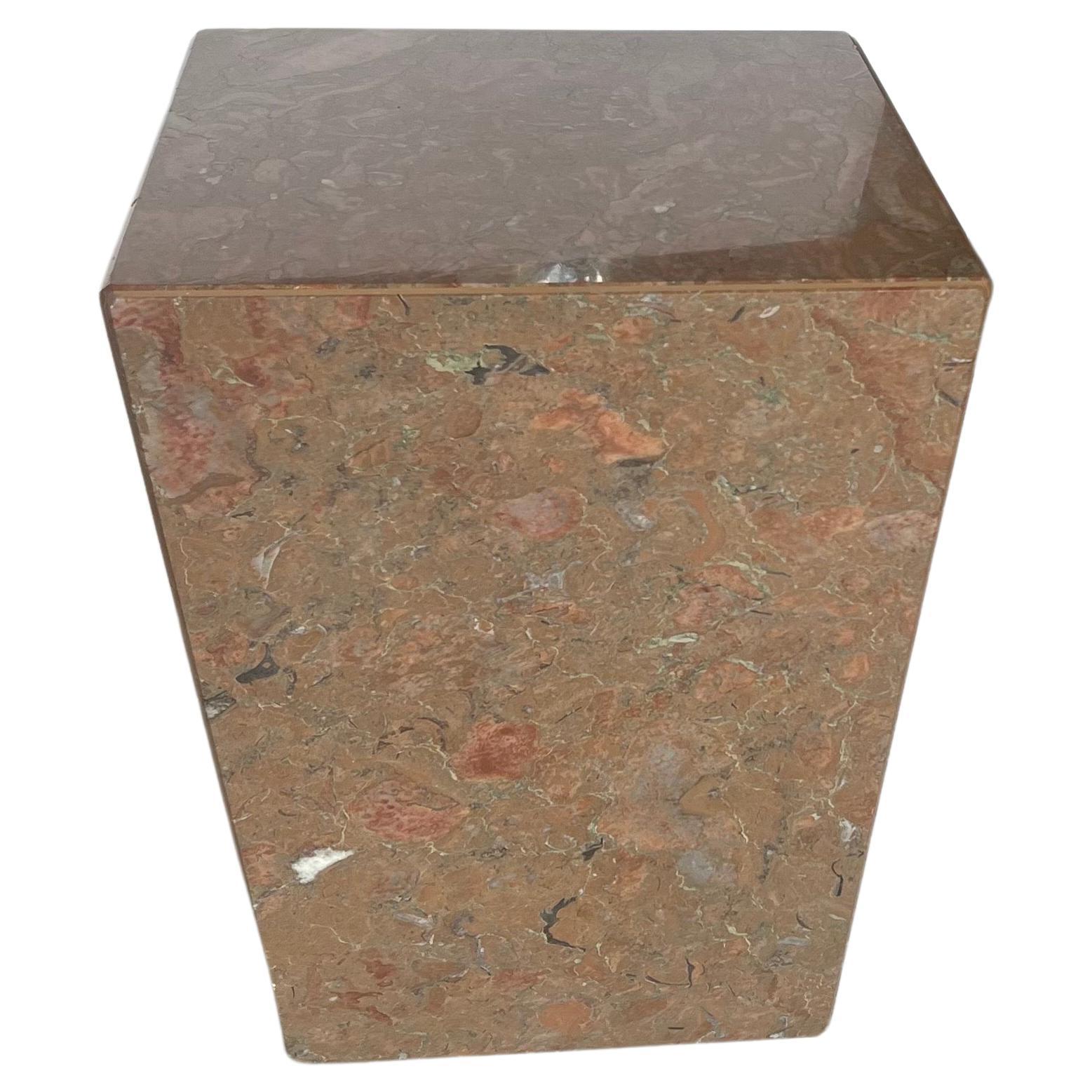 Post-Modern Postmodern Italian Marble Low Pedestal / End Table For Sale