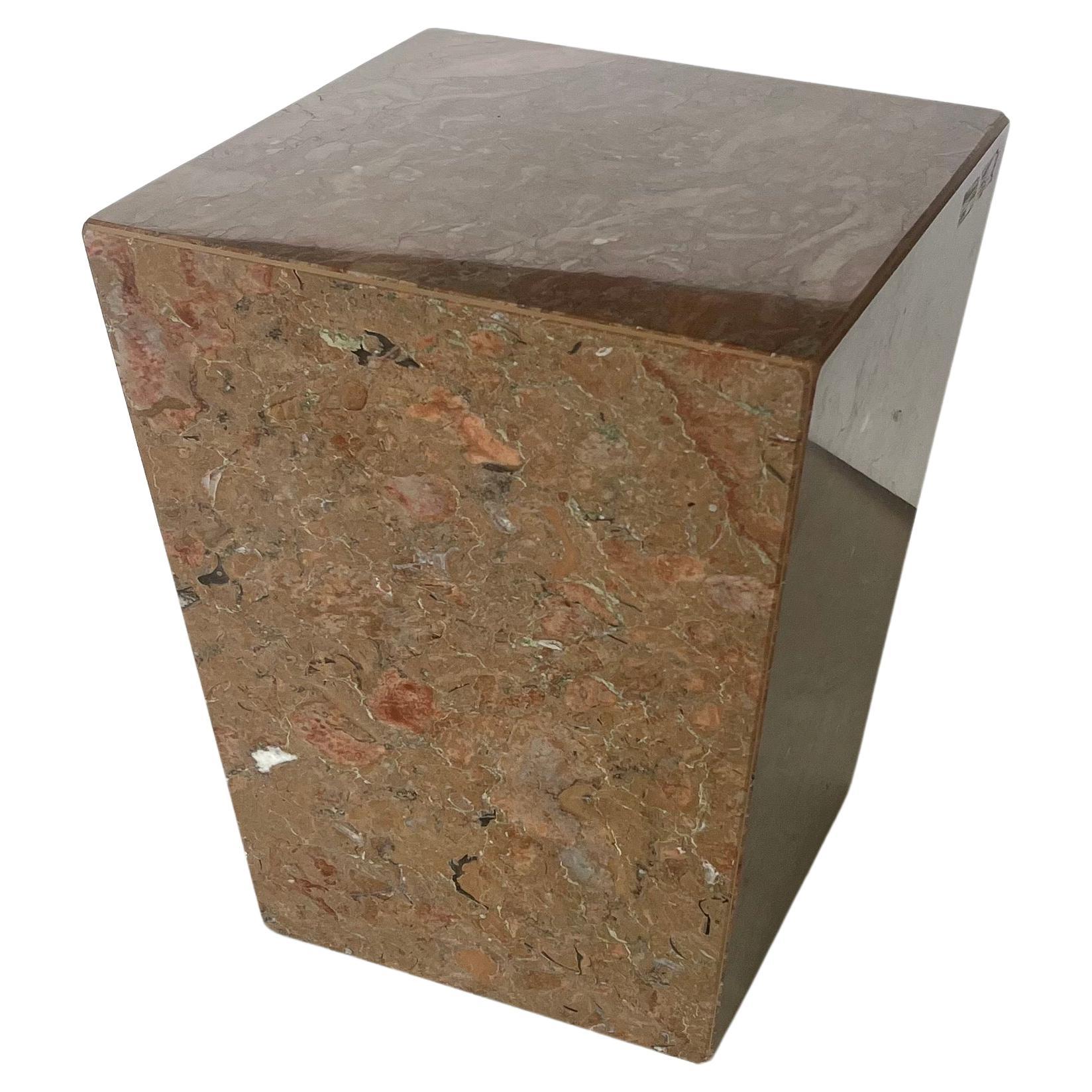 Postmodern Italian Marble Low Pedestal / End Table In Excellent Condition For Sale In San Diego, CA