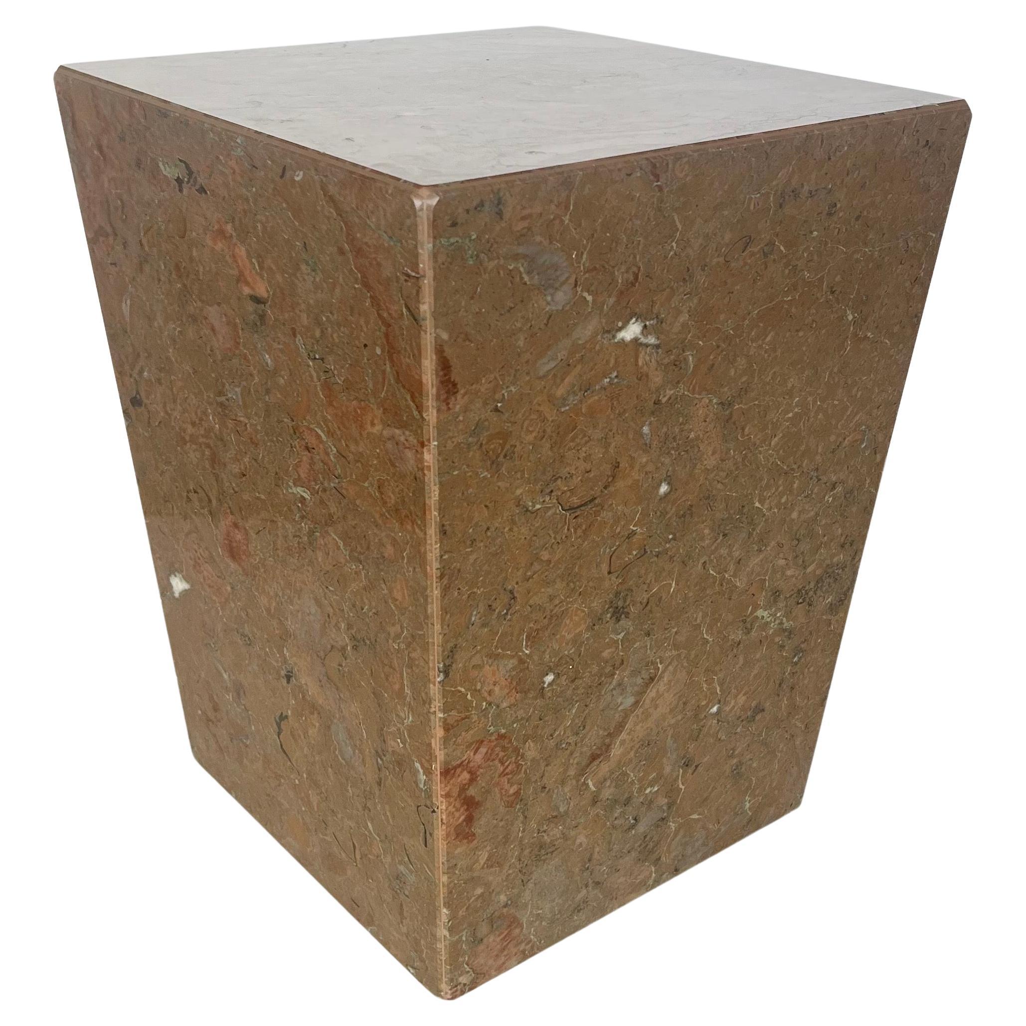 Postmodern Italian Marble Low Pedestal / End Table