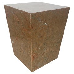 Vintage Postmodern Italian Marble Low Pedestal / End Table