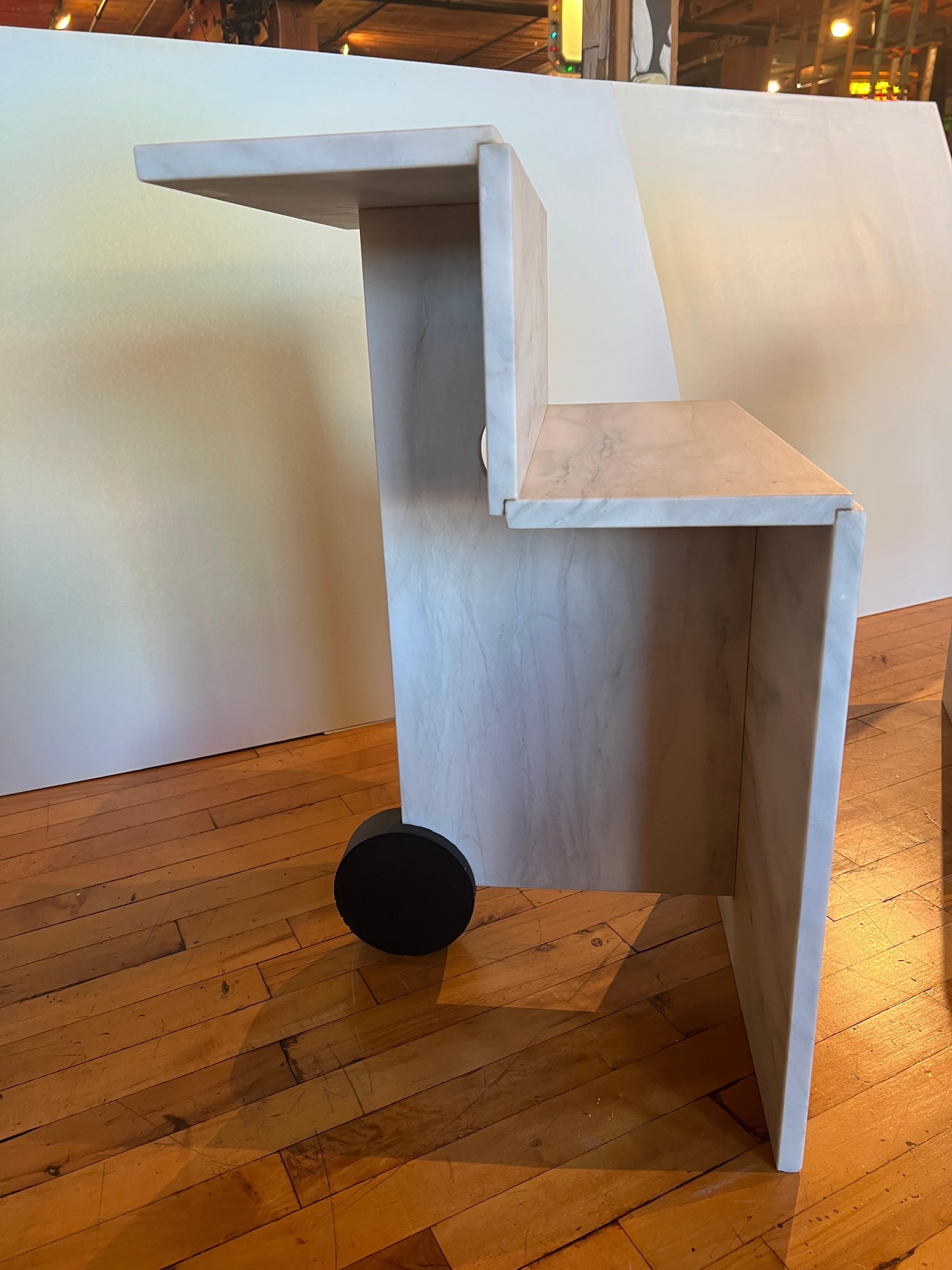 Post-Modern Postmodern Italian Marble Side Tables For Sale