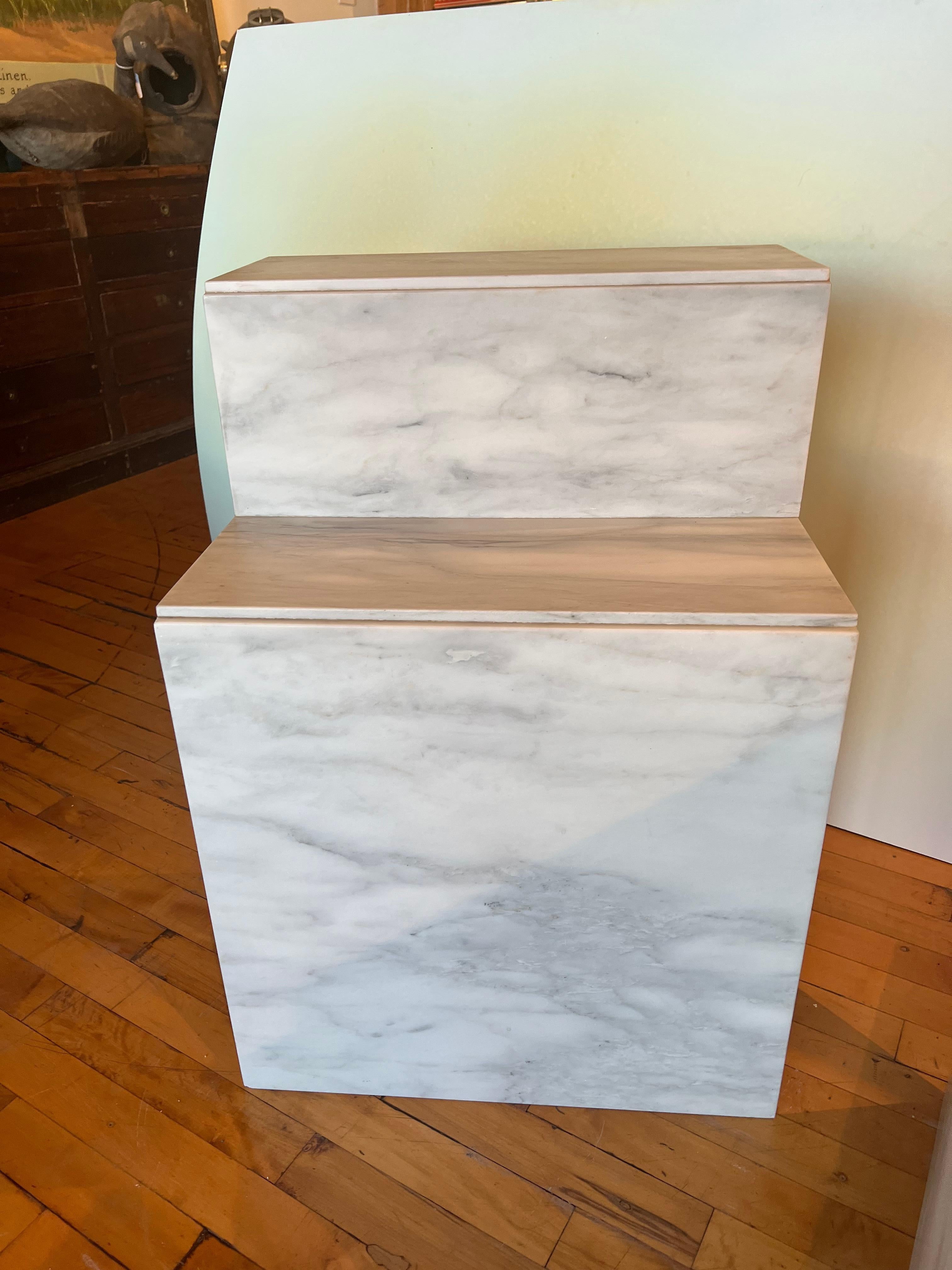 Postmodern Italian Marble Side Tables For Sale 3