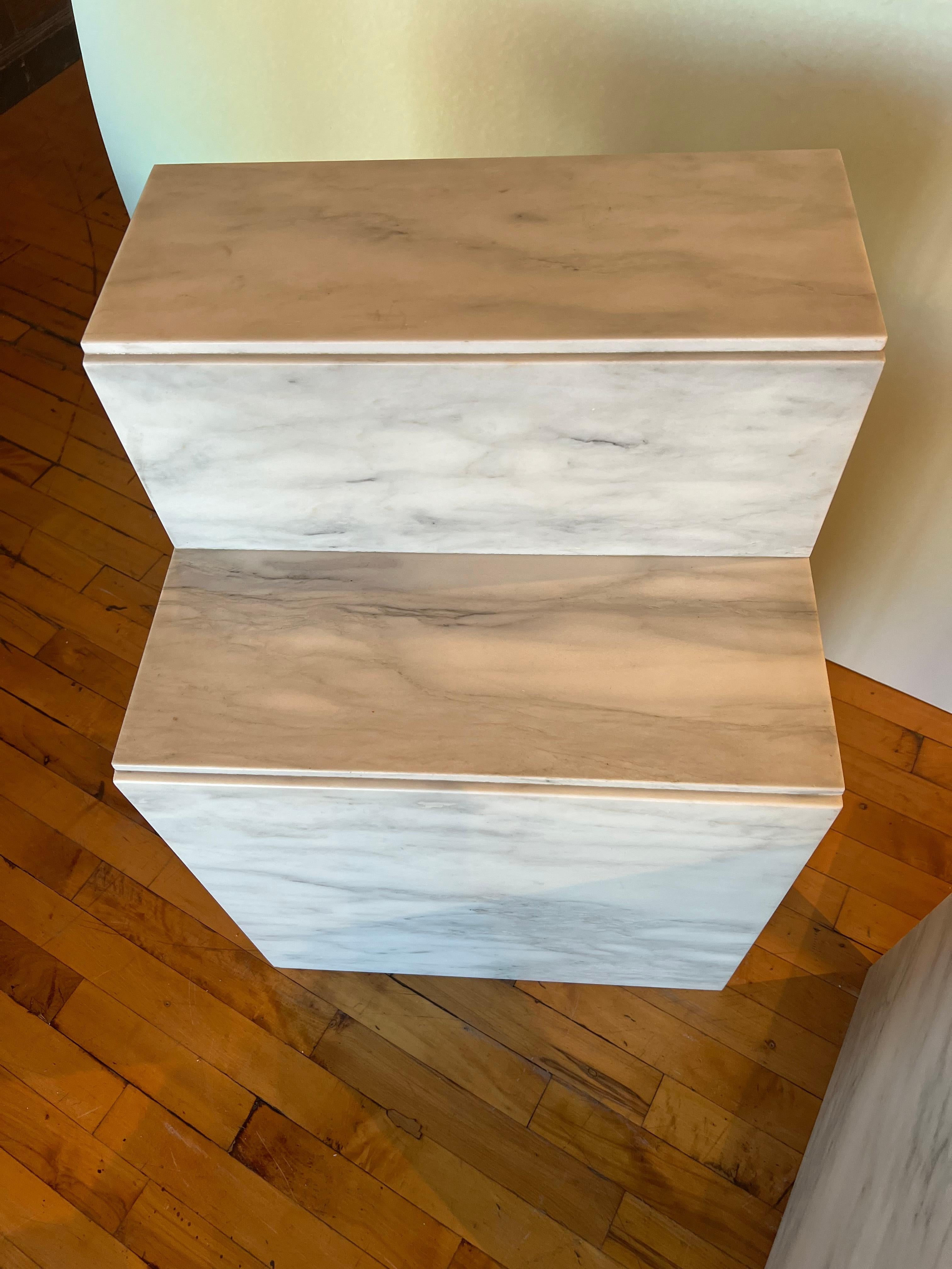 Postmodern Italian Marble Side Tables For Sale 4