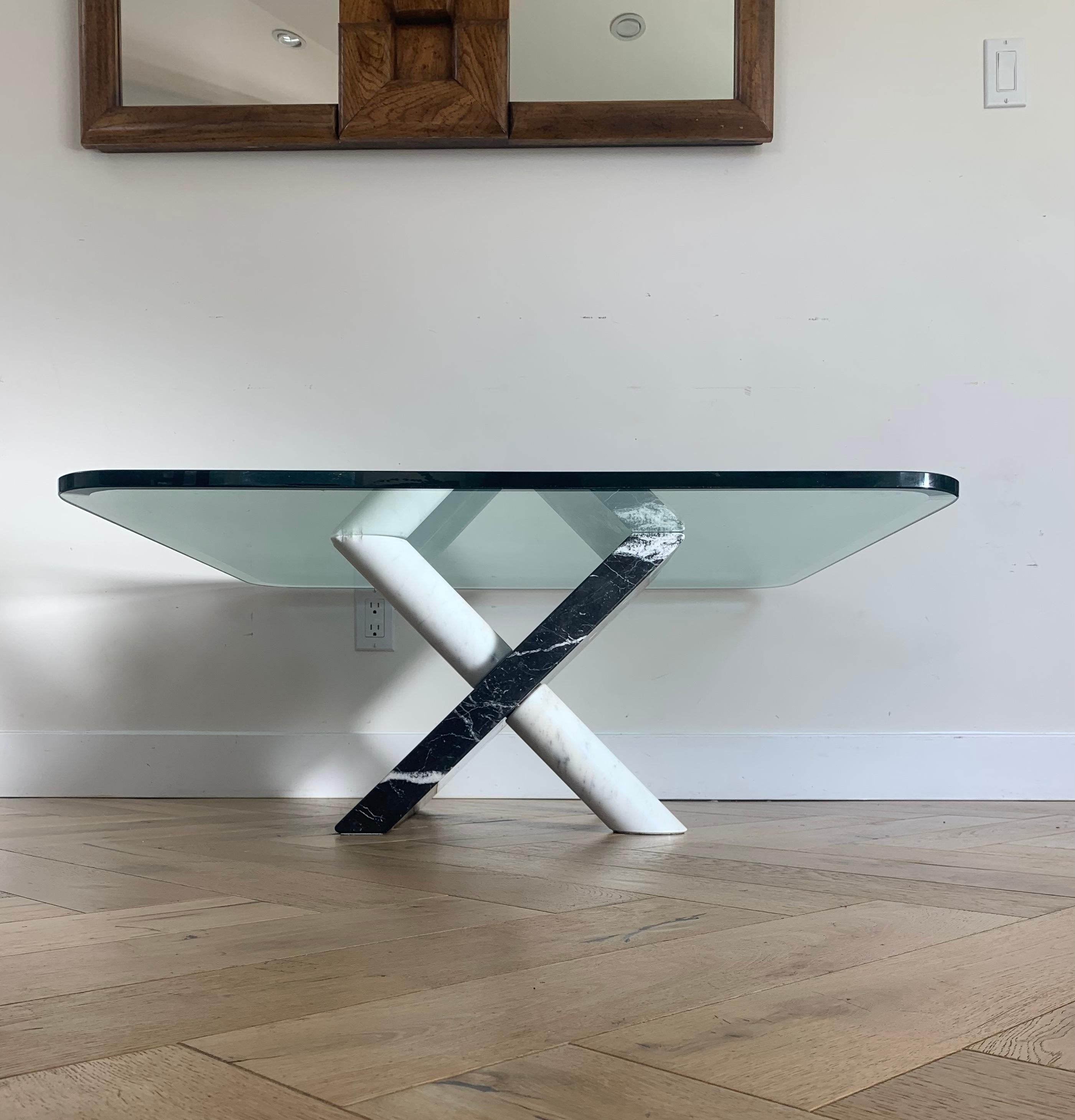 Postmodern Italian Marble Coffee Table by Cattelan Italia, Late 1970s In Good Condition In View Park, CA