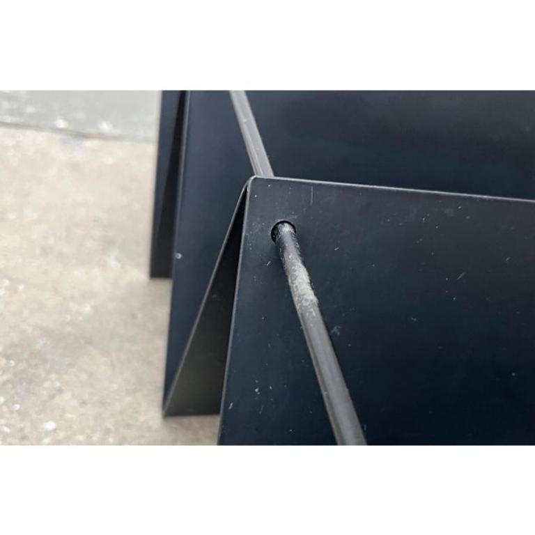 Postmodern Italian Metal Magazine Rack Holder, 1980s For Sale 13
