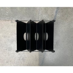 Postmodern Italian Metal Magazine Rack Holder, 1980s