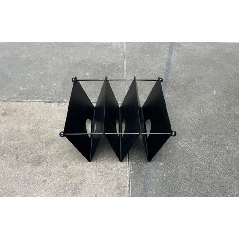 20th Century Postmodern Italian Metal Magazine Rack Holder, 1980s For Sale