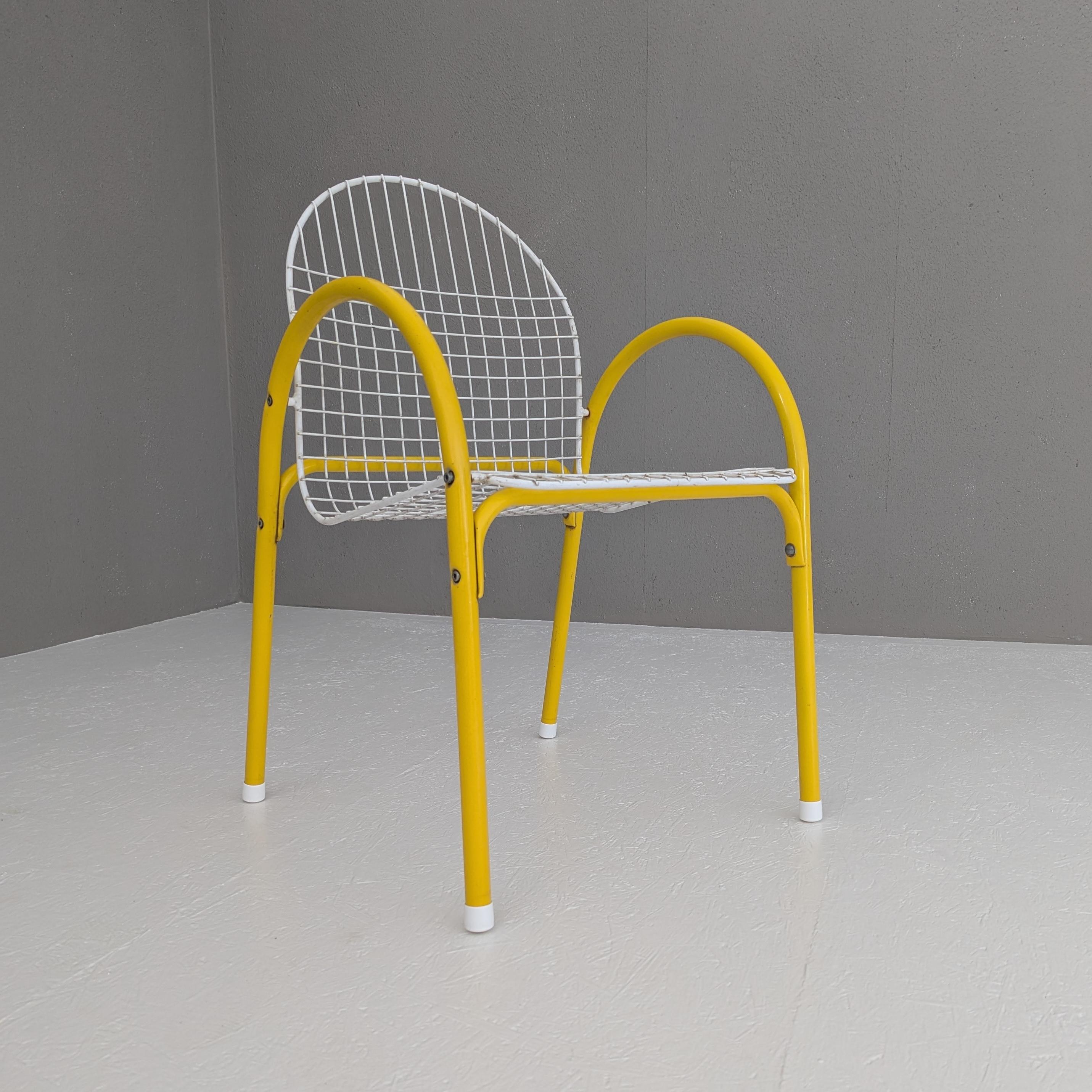 Postmodernes italienisches Esszimmer-Set aus Metalldrahtgeflecht von EMU, 1980er Jahre im Angebot 7