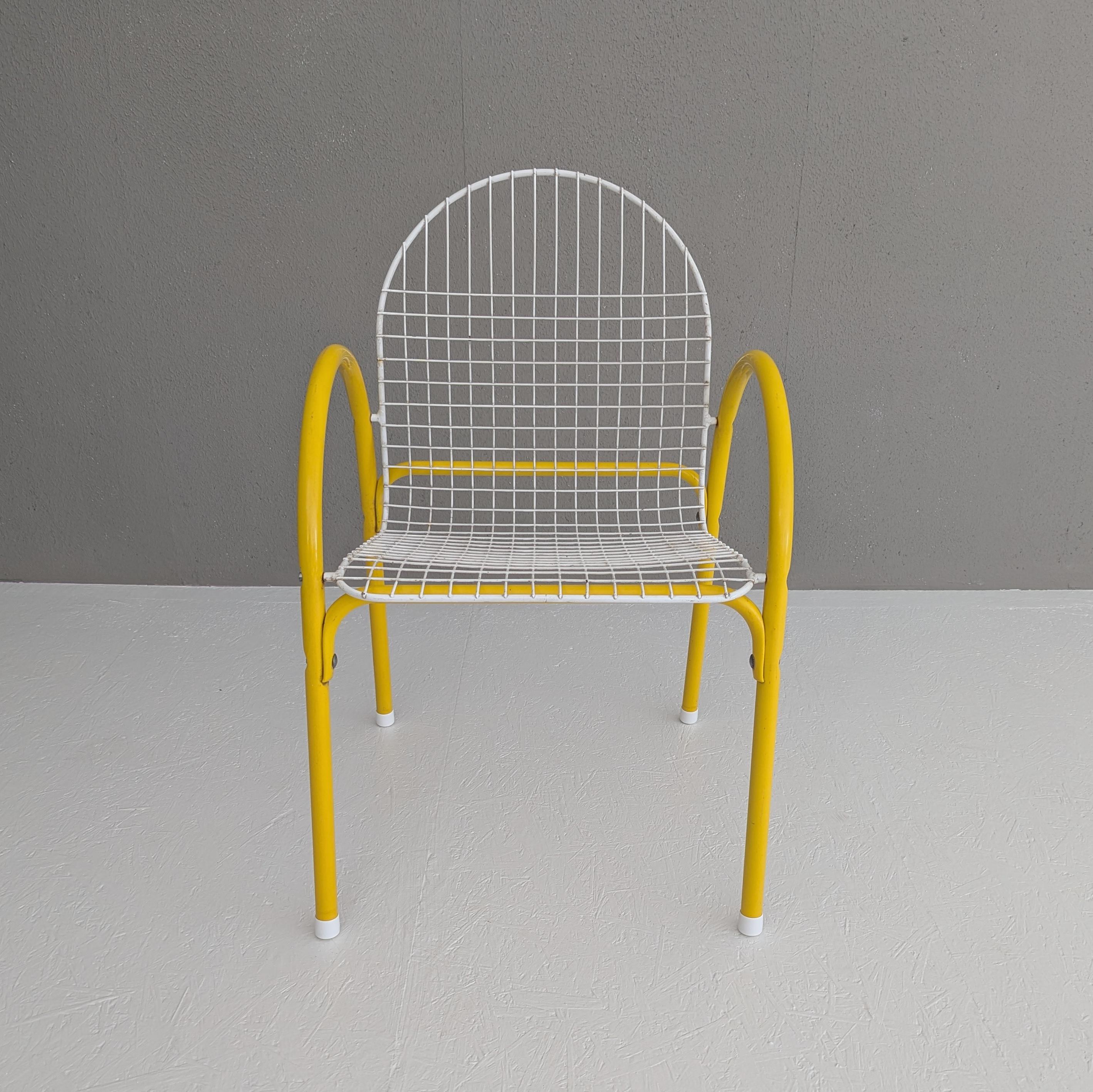 Postmodernes italienisches Esszimmer-Set aus Metalldrahtgeflecht von EMU, 1980er Jahre im Angebot 9