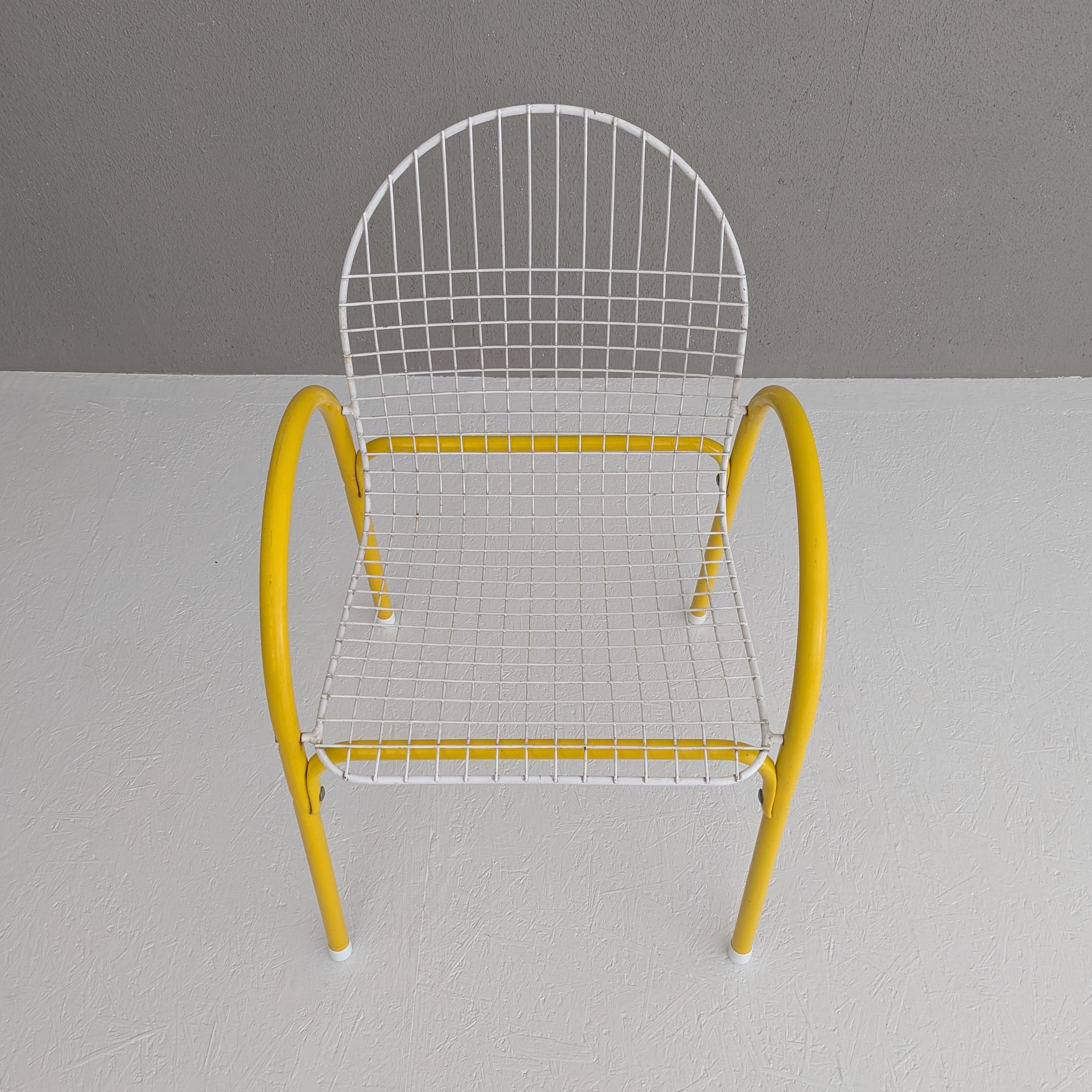 Postmodernes italienisches Esszimmer-Set aus Metalldrahtgeflecht von EMU, 1980er Jahre im Angebot 10