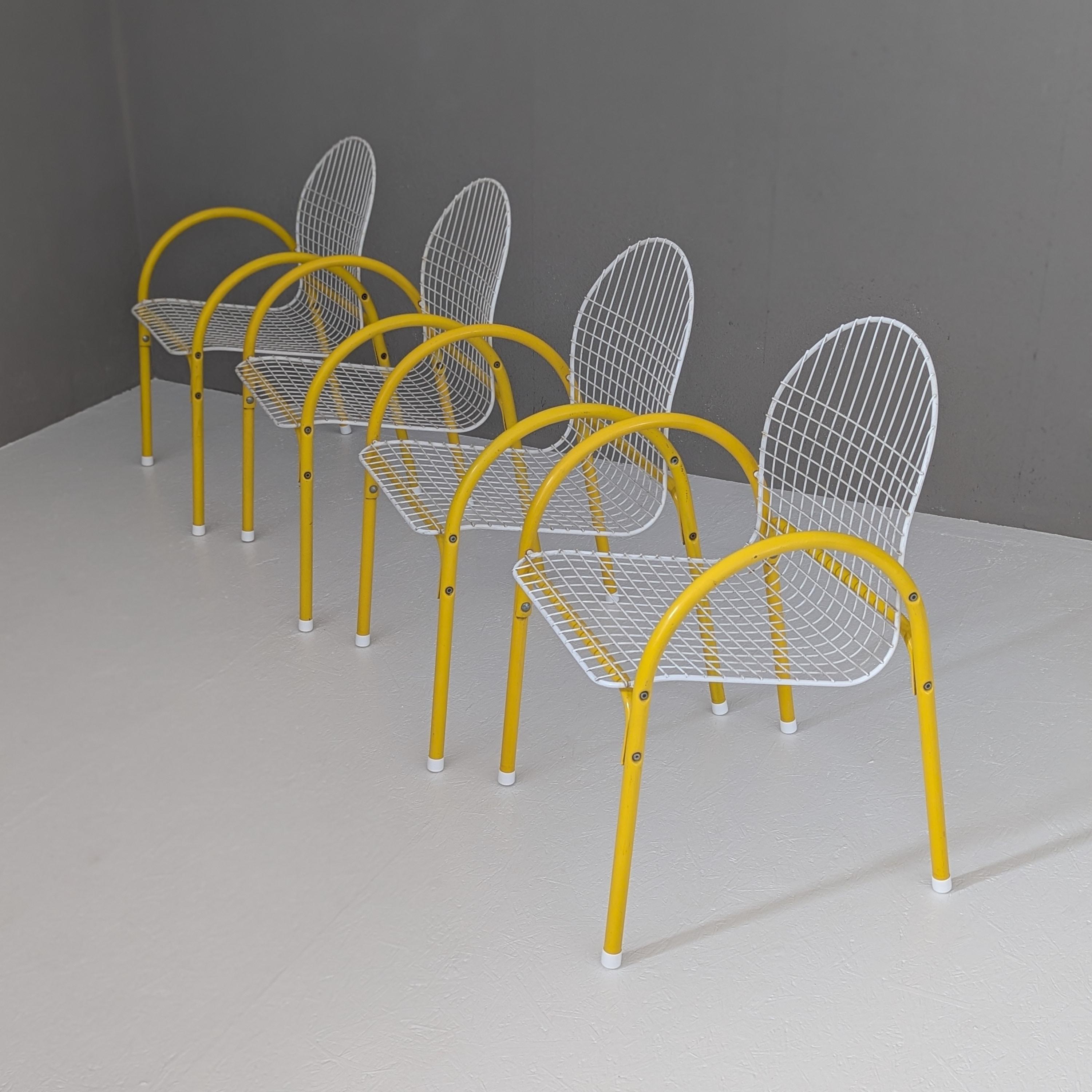 Postmodernes italienisches Esszimmer-Set aus Metalldrahtgeflecht von EMU, 1980er Jahre (Ende des 20. Jahrhunderts) im Angebot
