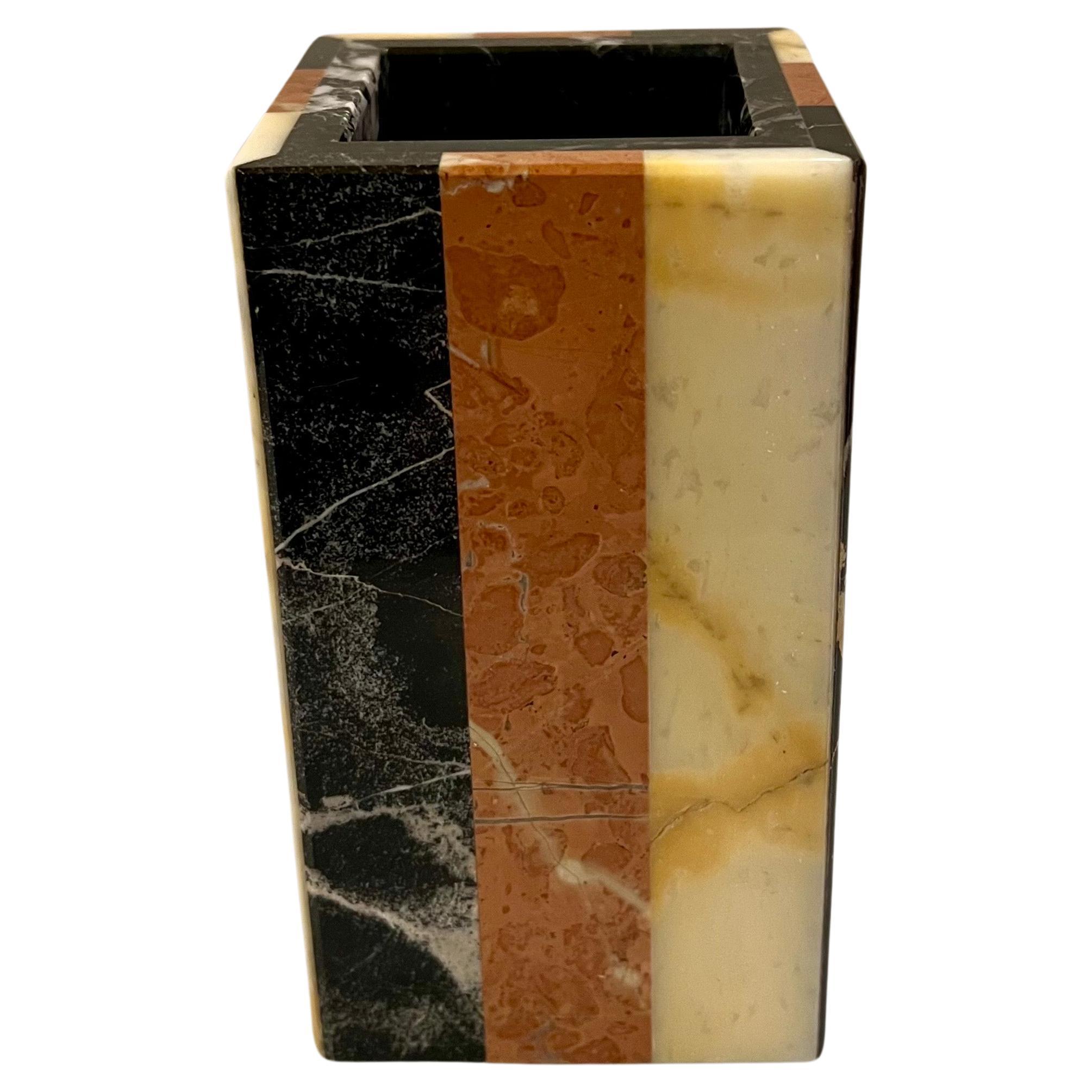 20th Century Postmodern Italian Multicolored Solid Marble Vase by  Marmi Fine Italy For Sale