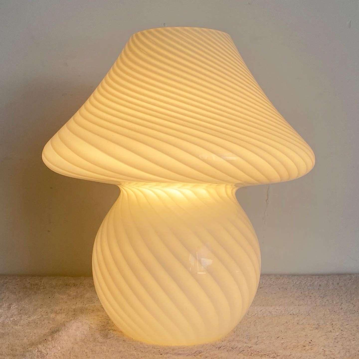 Murano Glass Postmodern Italian Murano Mushroom Table Lamp For Sale