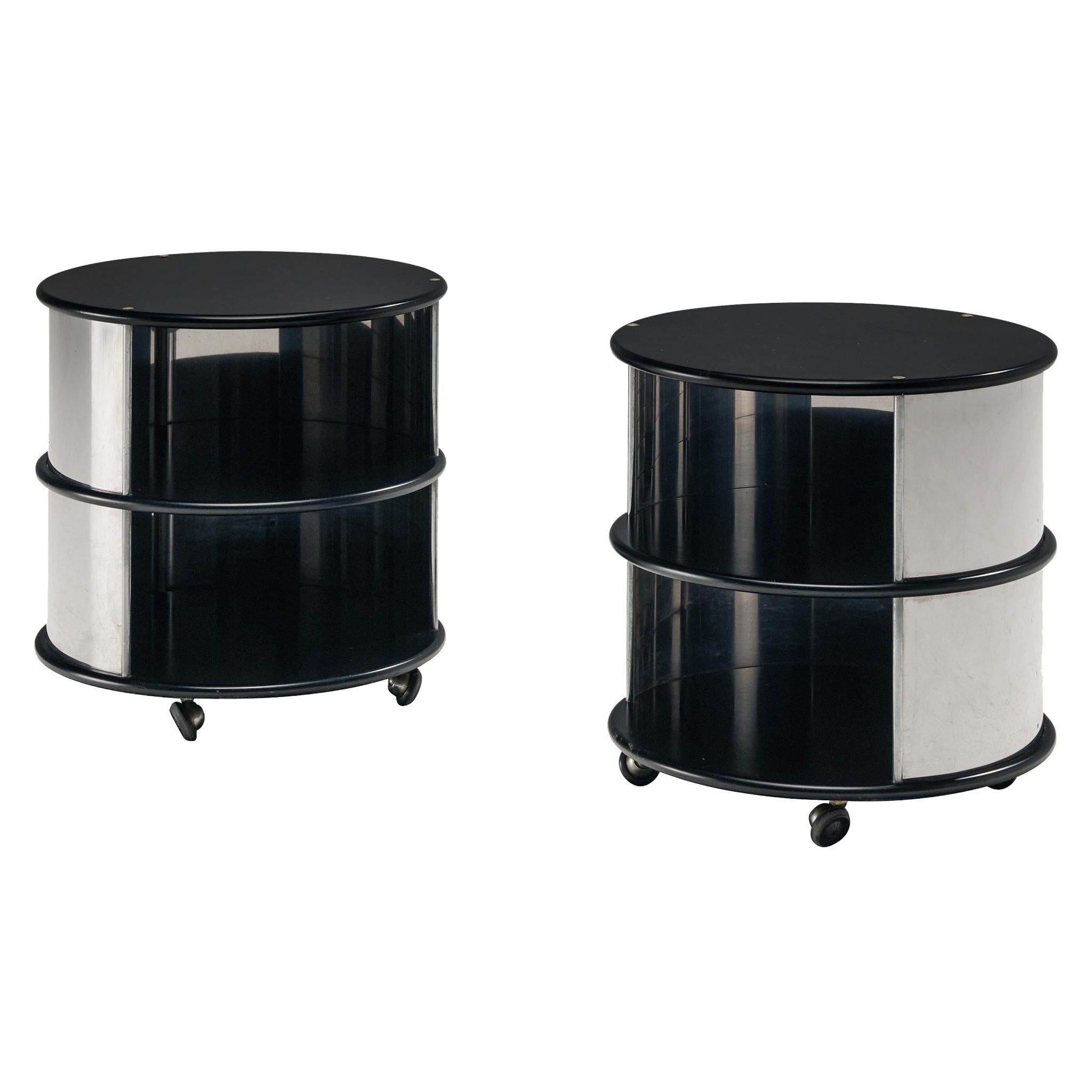 Postmodern Italian Pair of Bed or Side Tables For Sale