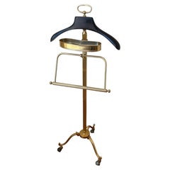 Postmodern Italian Polished Brass Elegant Mens Valet pn Casters