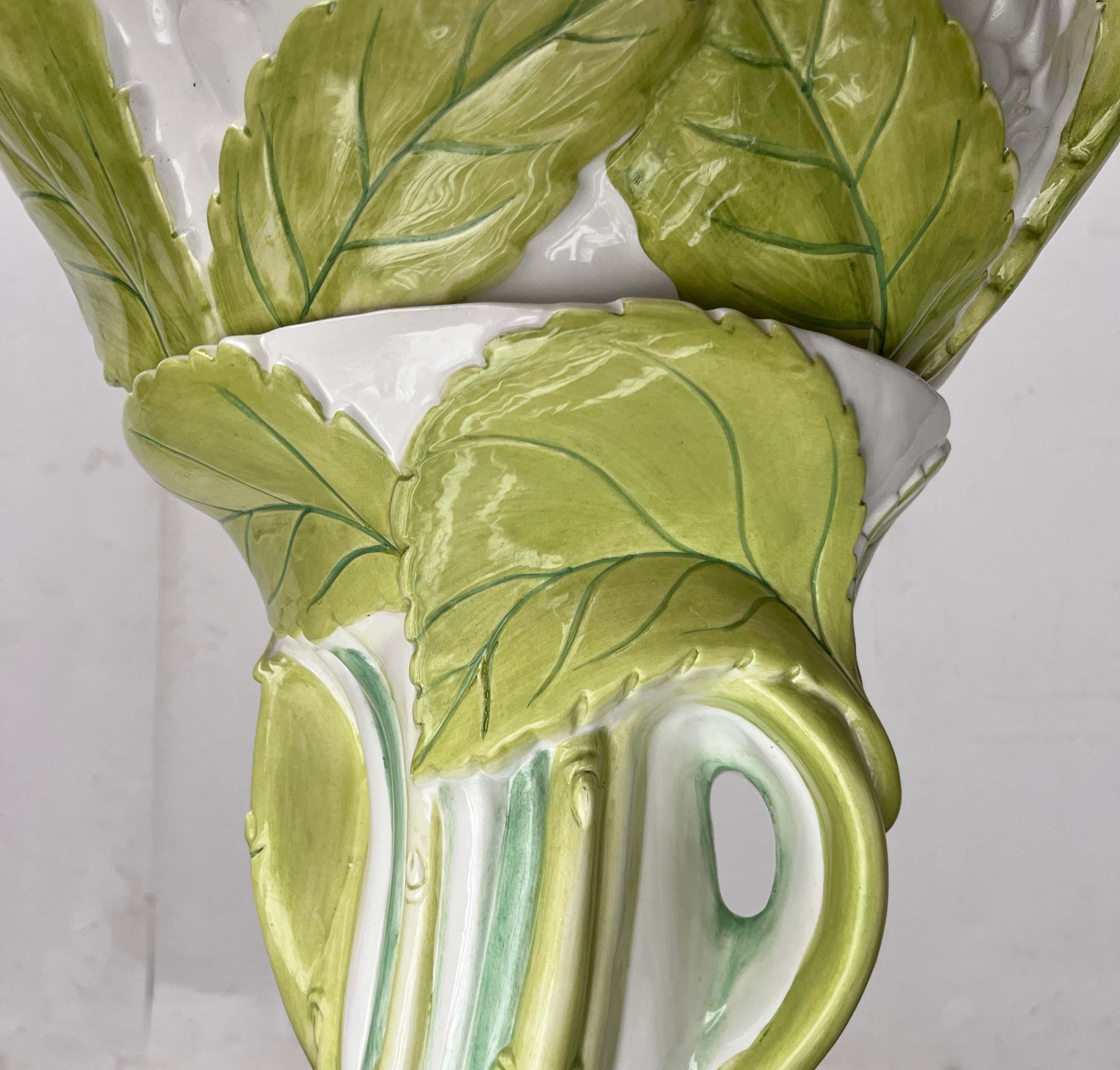 Postmodern Italian Pottery Planter with Flower Stand, 1980s For Sale 5