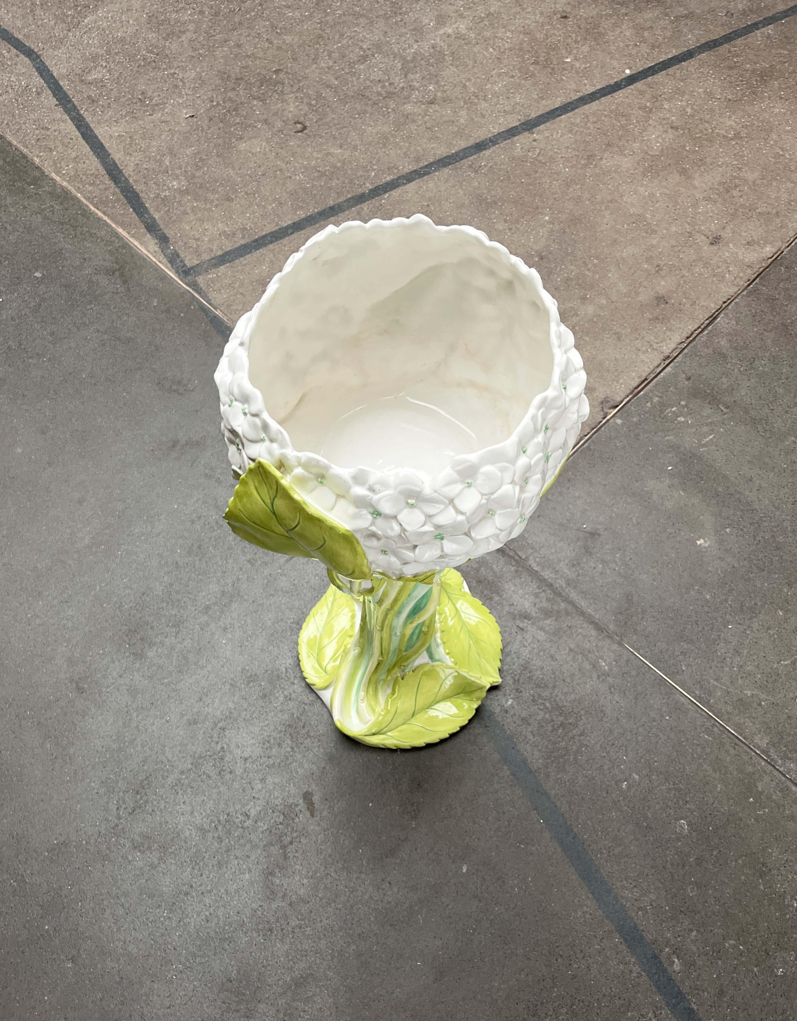 Postmodern Italian Pottery Planter with Flower Stand, 1980s For Sale 6