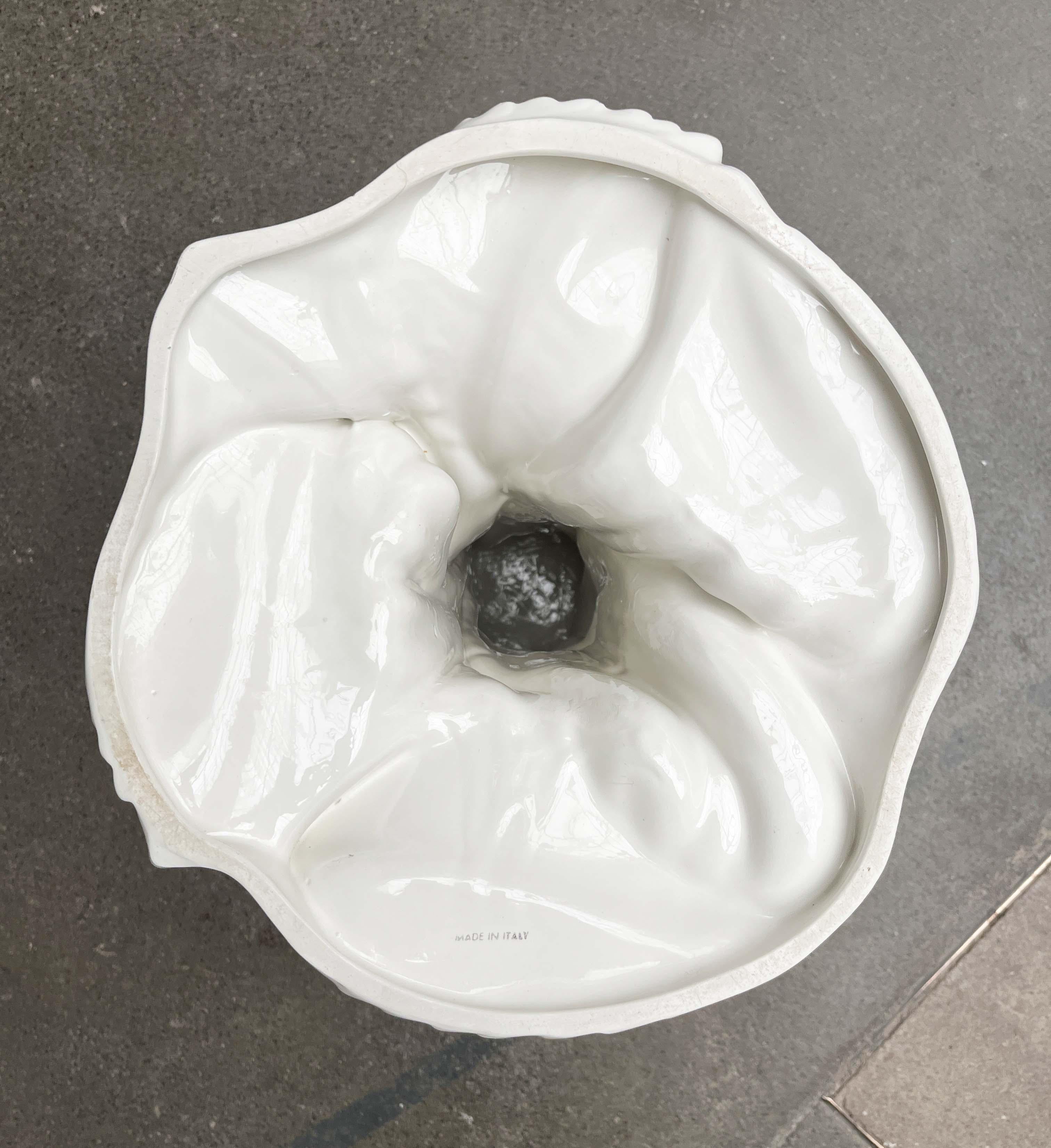 Postmodern Italian Pottery Planter with Flower Stand, 1980s For Sale 10