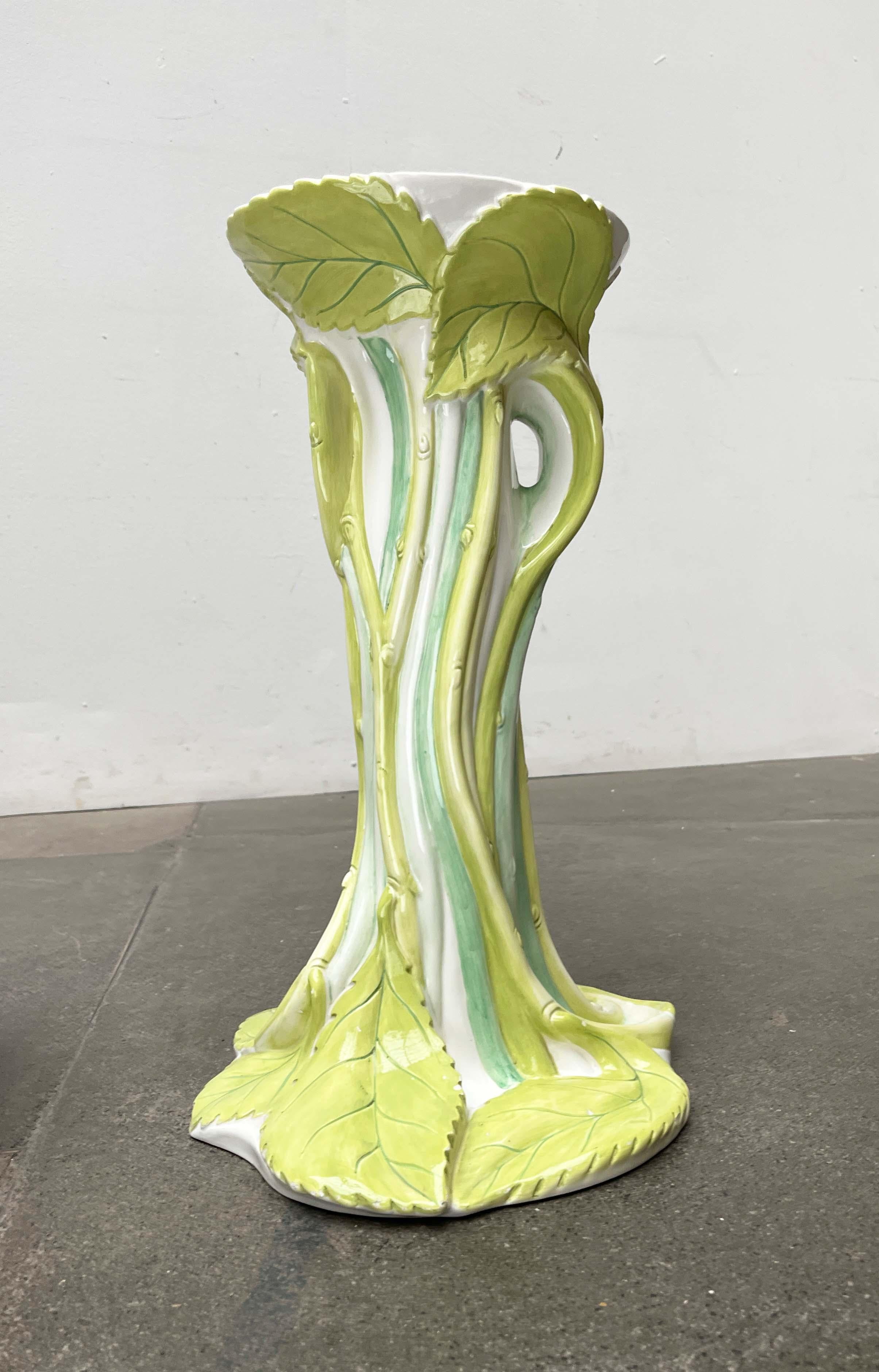 20th Century Postmodern Italian Pottery Planter with Flower Stand, 1980s For Sale