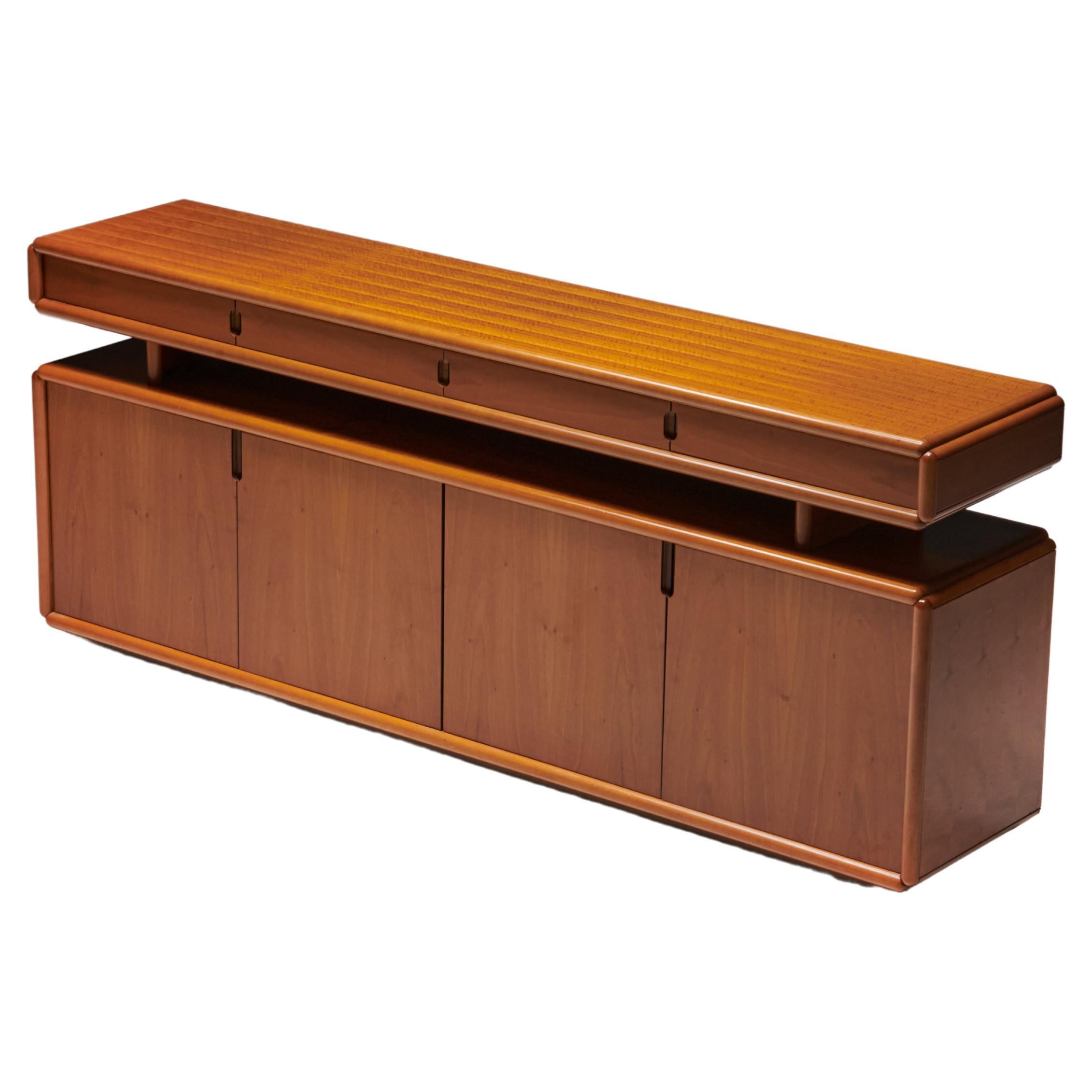 Postmodern Italian Sideboard in Canaletto Walnut, Italy, 1970s For Sale
