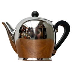 Tetera Bombe italiana postmoderna de acero inoxidable y bakelita Cafetera hervidora