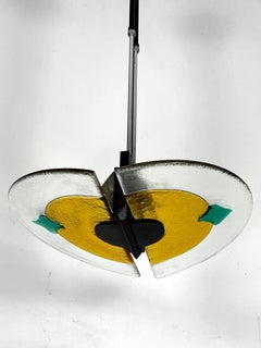 Postmodern Italian Thick Murano glass chandelier from 80s