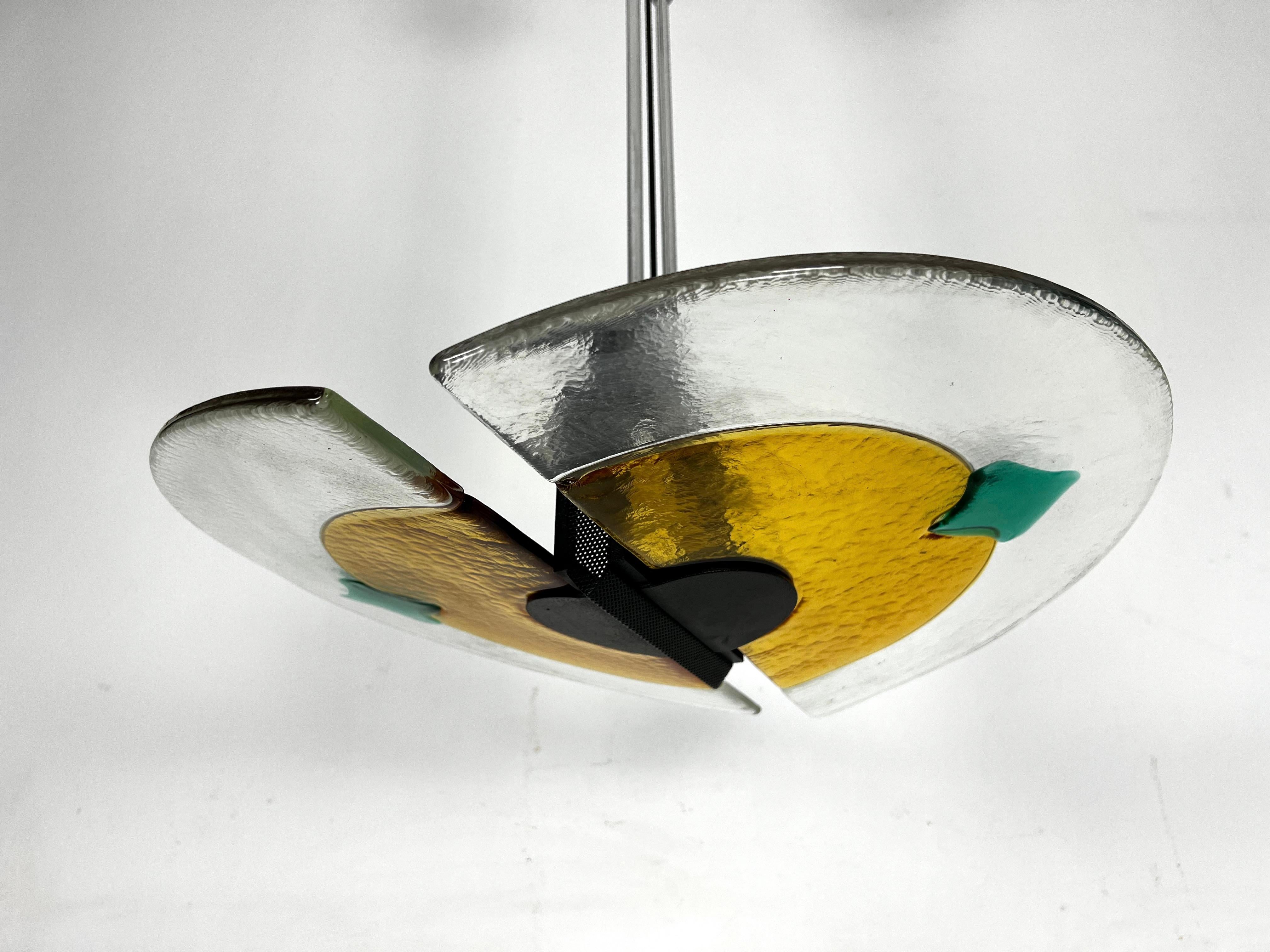 Lámpara italiana postmoderna de cristal de Murano grueso de los años 80 en Bueno estado para la venta en Catania, CT