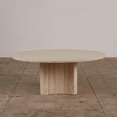 Postmodern Italian Travertine Coffee Table