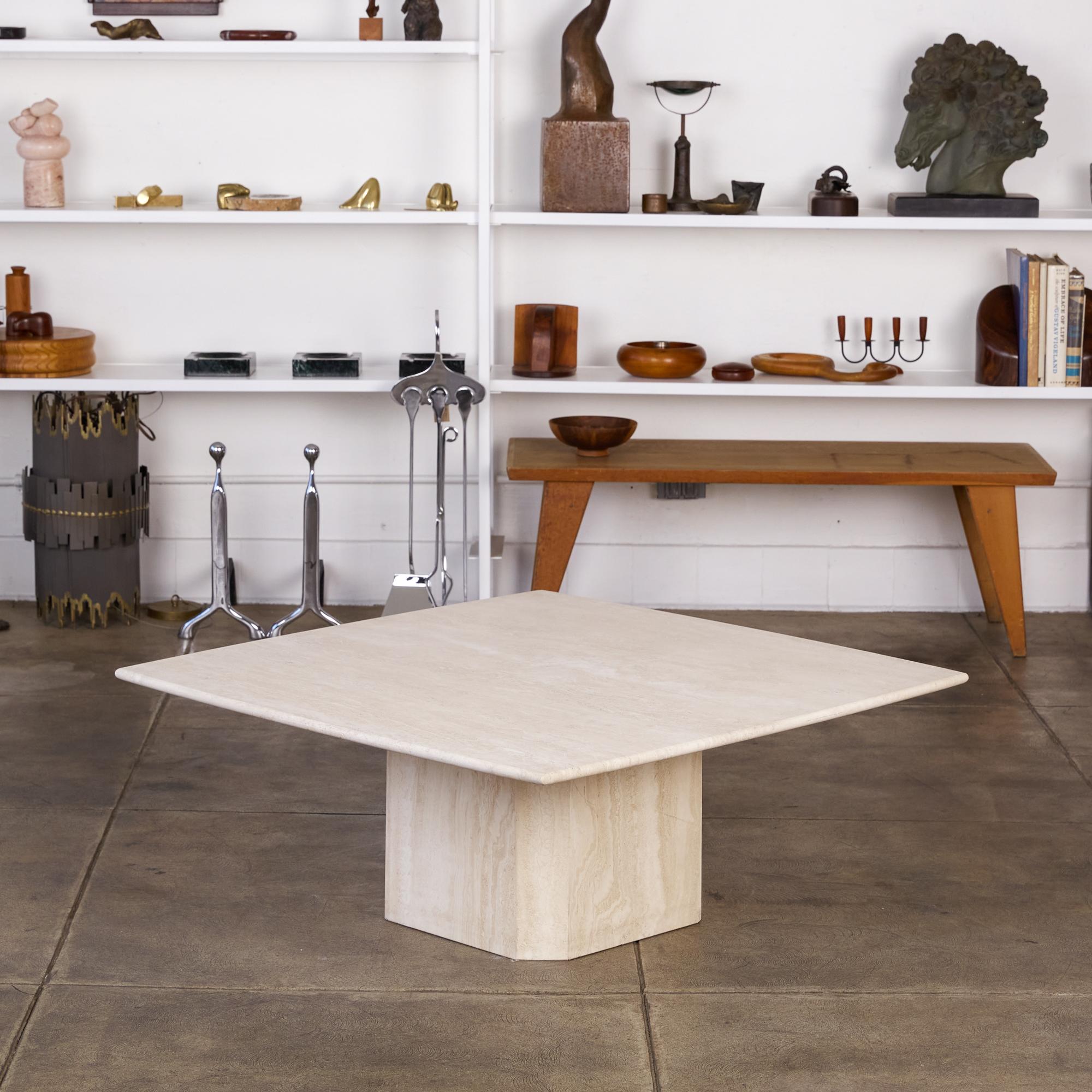 Post-Modern Postmodern Italian Travertine Coffee Table