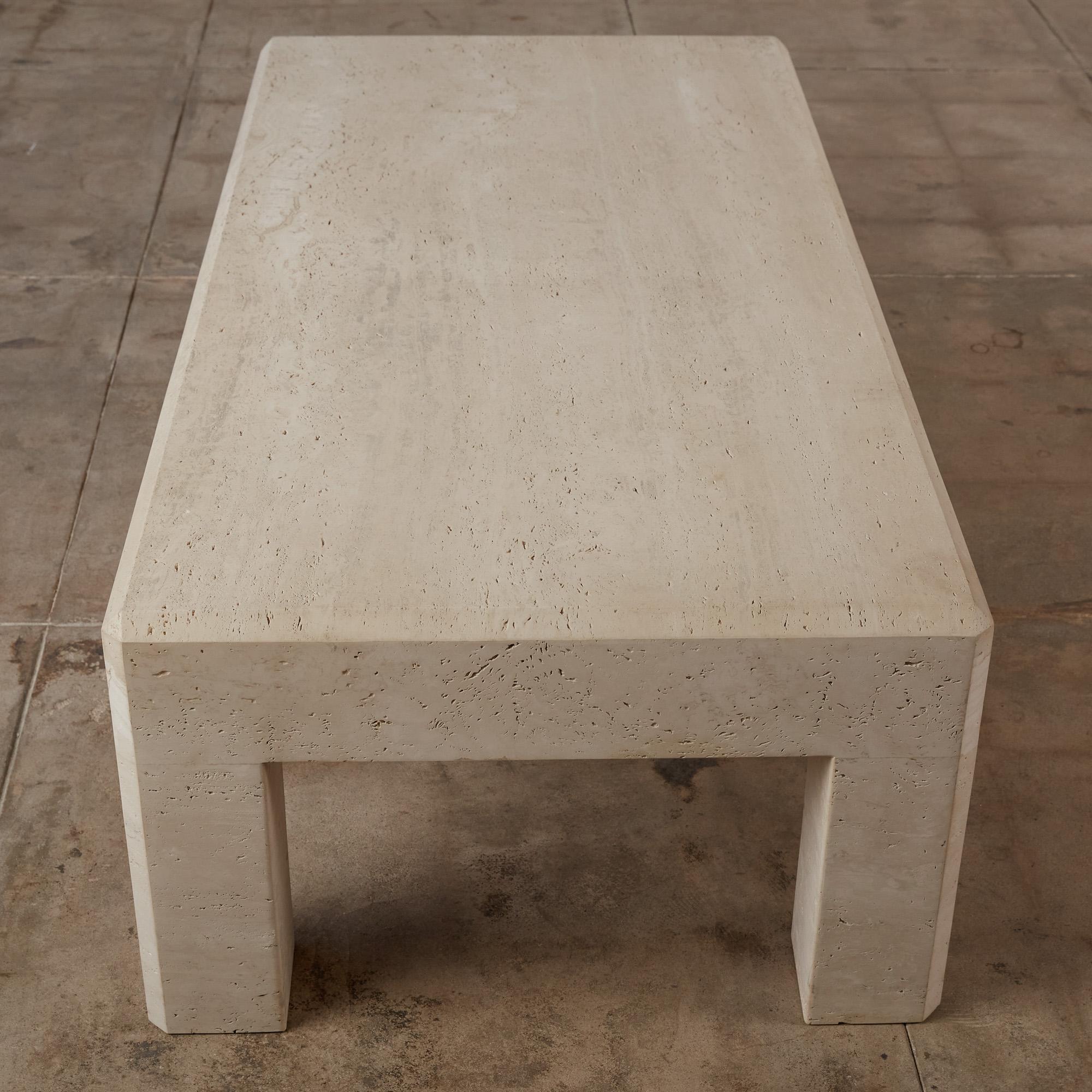 Post-Modern Postmodern Italian Travertine Coffee Table