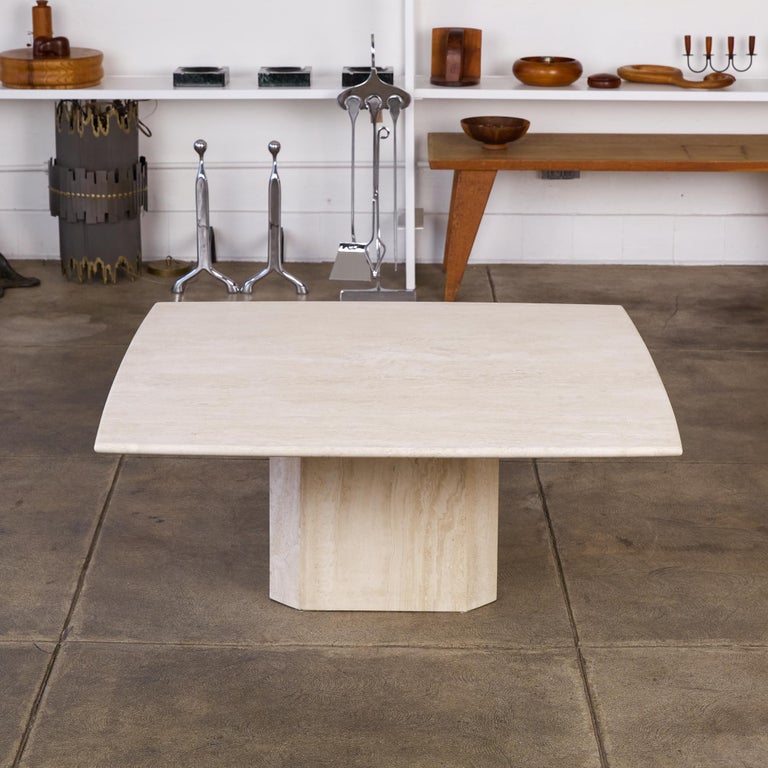 Postmodern Italian Travertine Coffee Table at 1stDibs