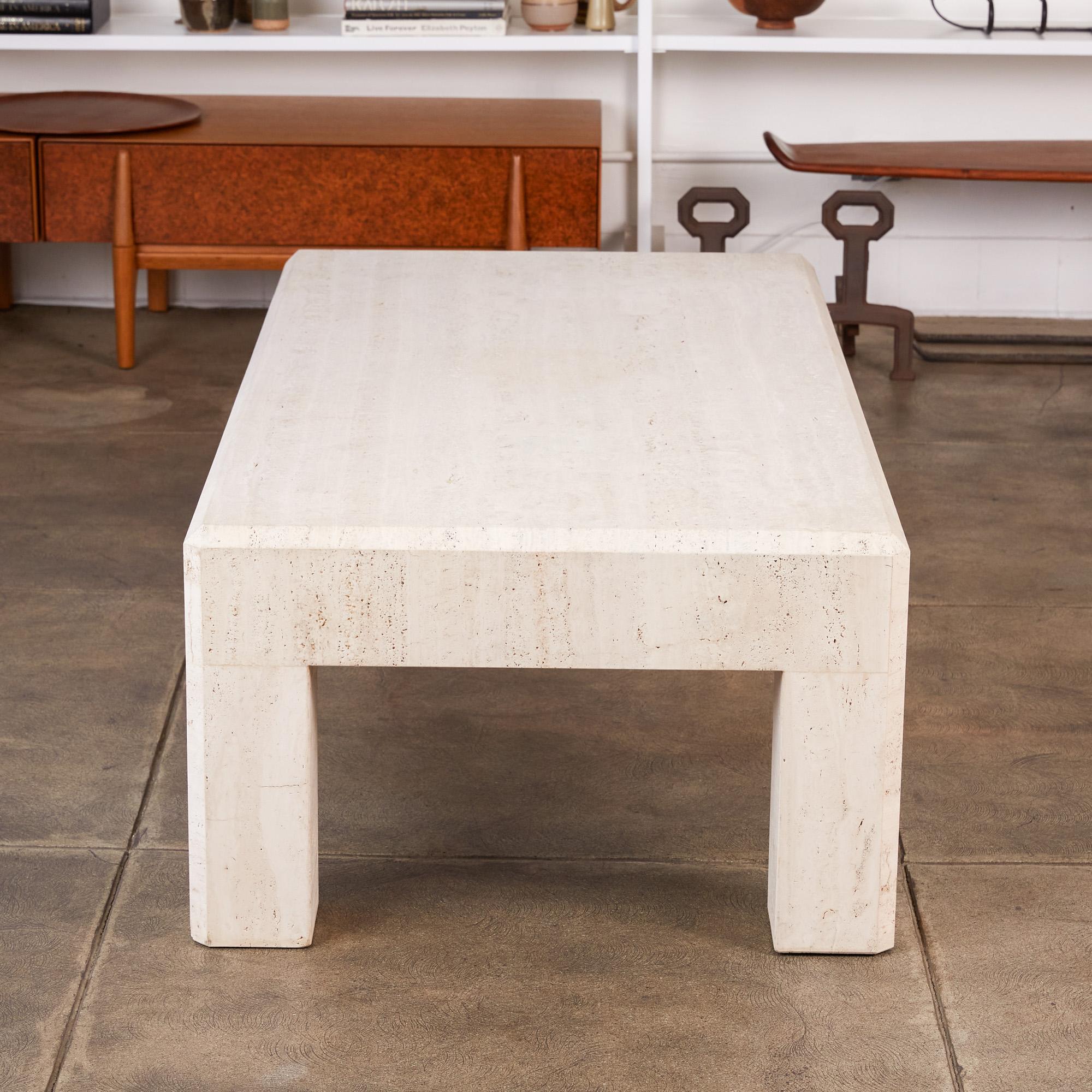 Postmodern Italian Travertine Coffee Table 2