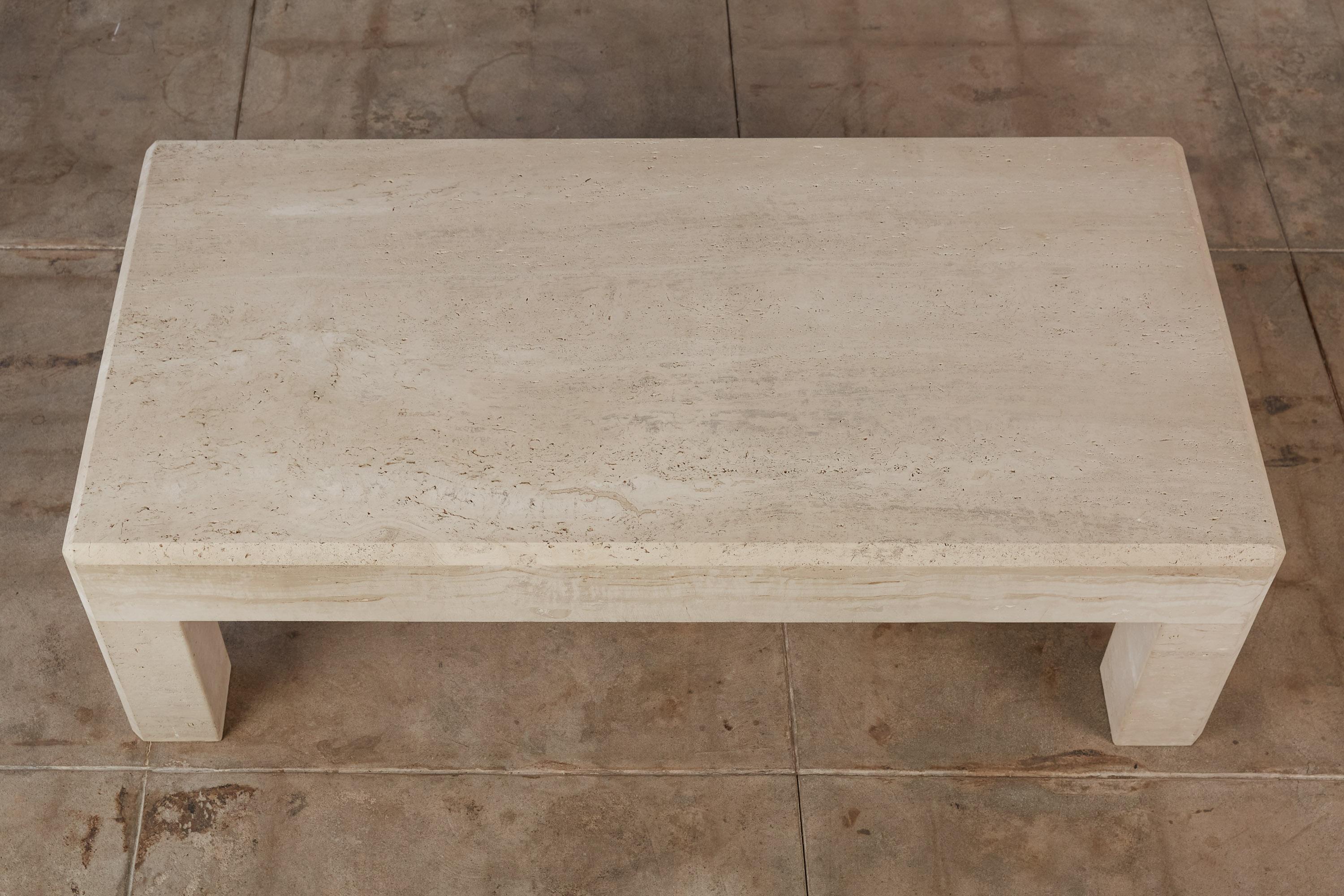 Postmodern Italian Travertine Coffee Table 2