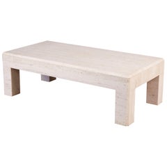 Postmodern Italian Travertine Coffee Table