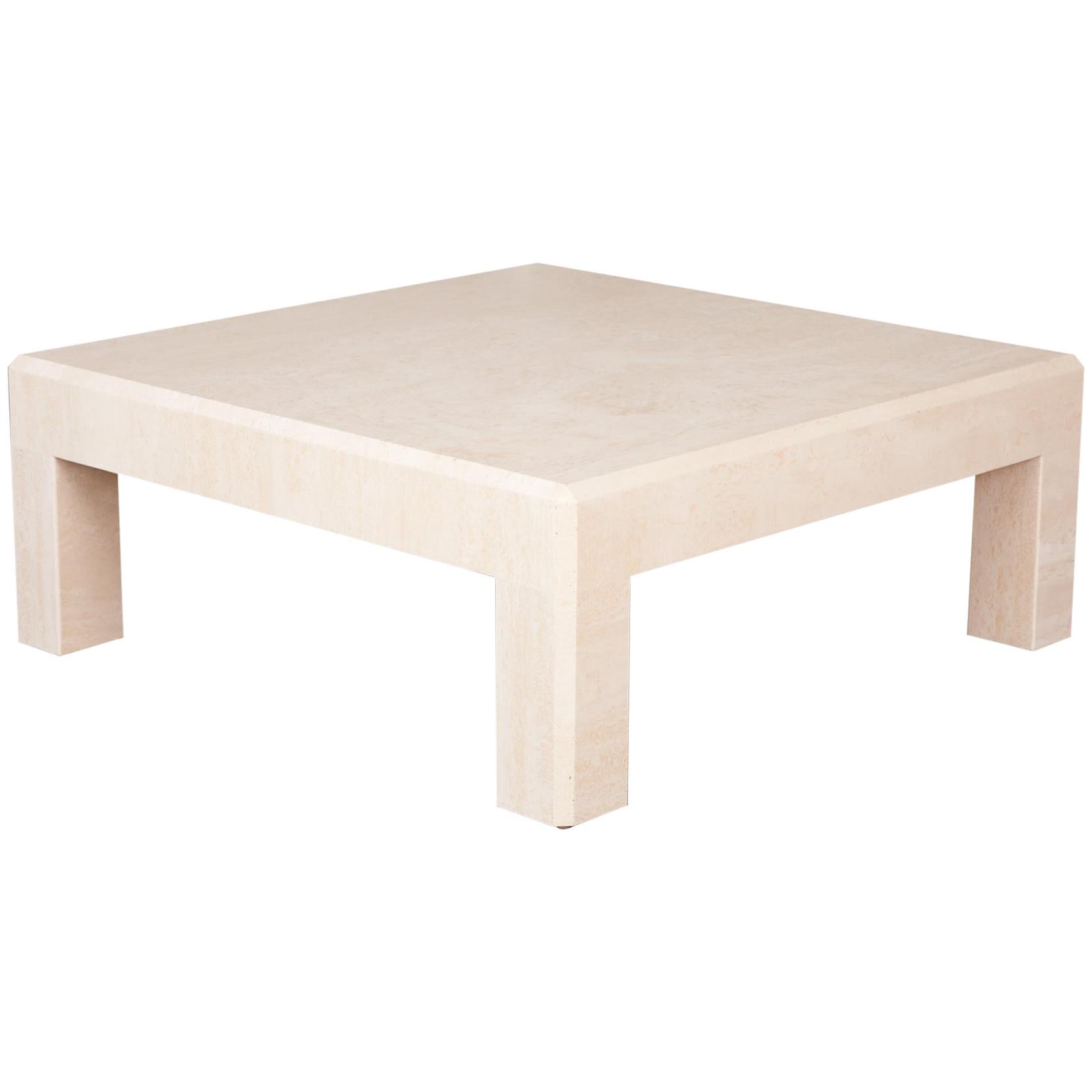 Postmodern Italian Travertine Coffee Table