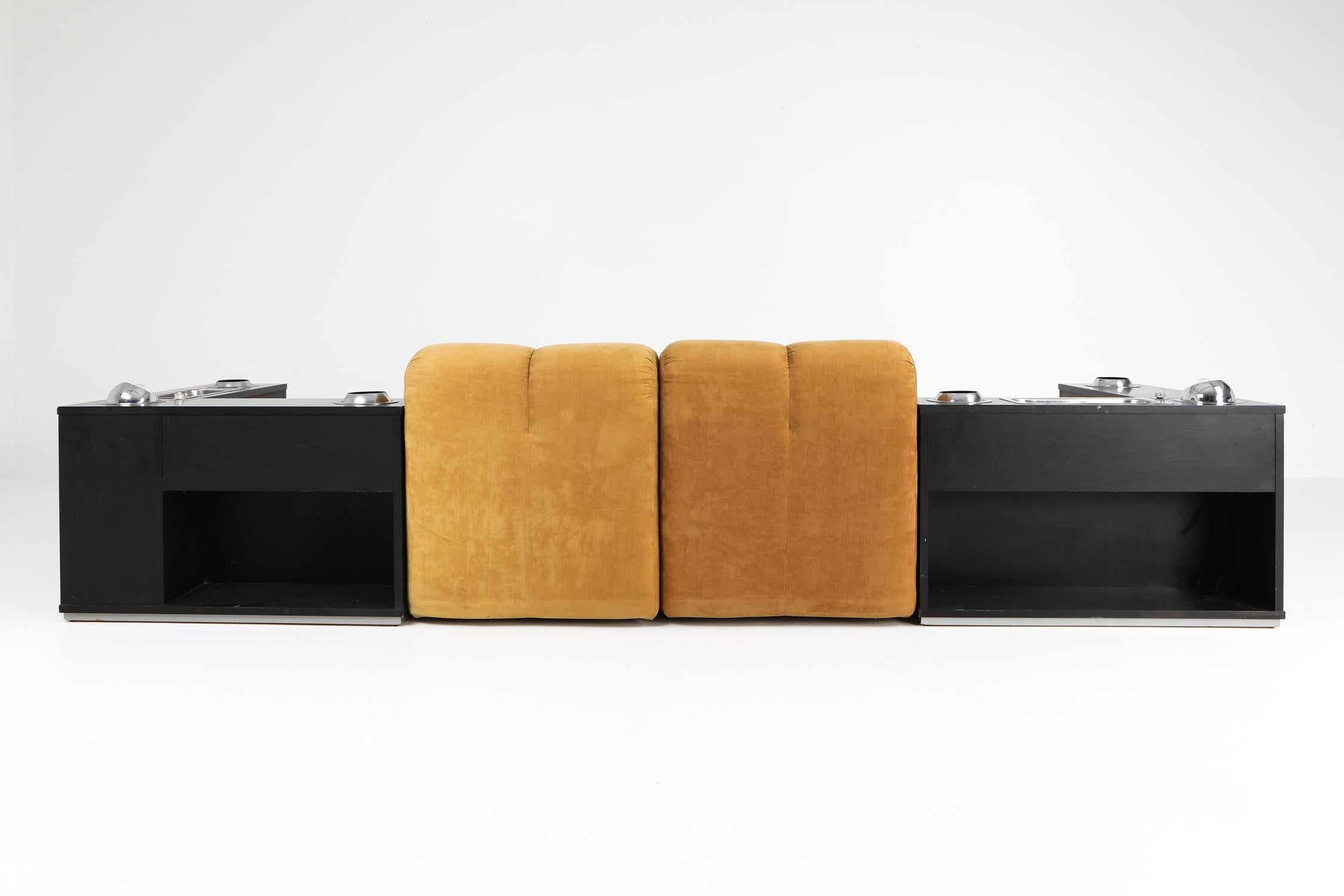 20th Century Postmodern Italian Tufted Sectional Sofa