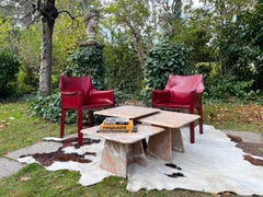 Postmodern Italian Vintage Pink Marble Nesting Tables-- Set of 3