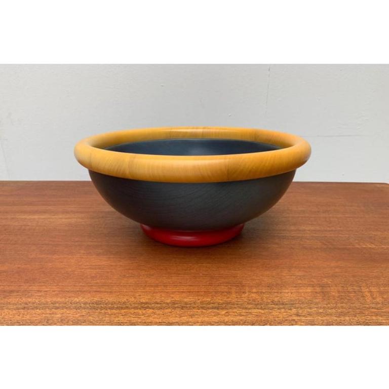 Postmodern Italian Wooden Bowl by Pietro Manzoni, 1980s For Sale 7