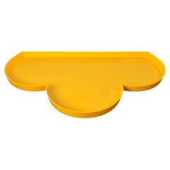 Bandeja italiana postmoderna de plástico amarillo de Guzzini
