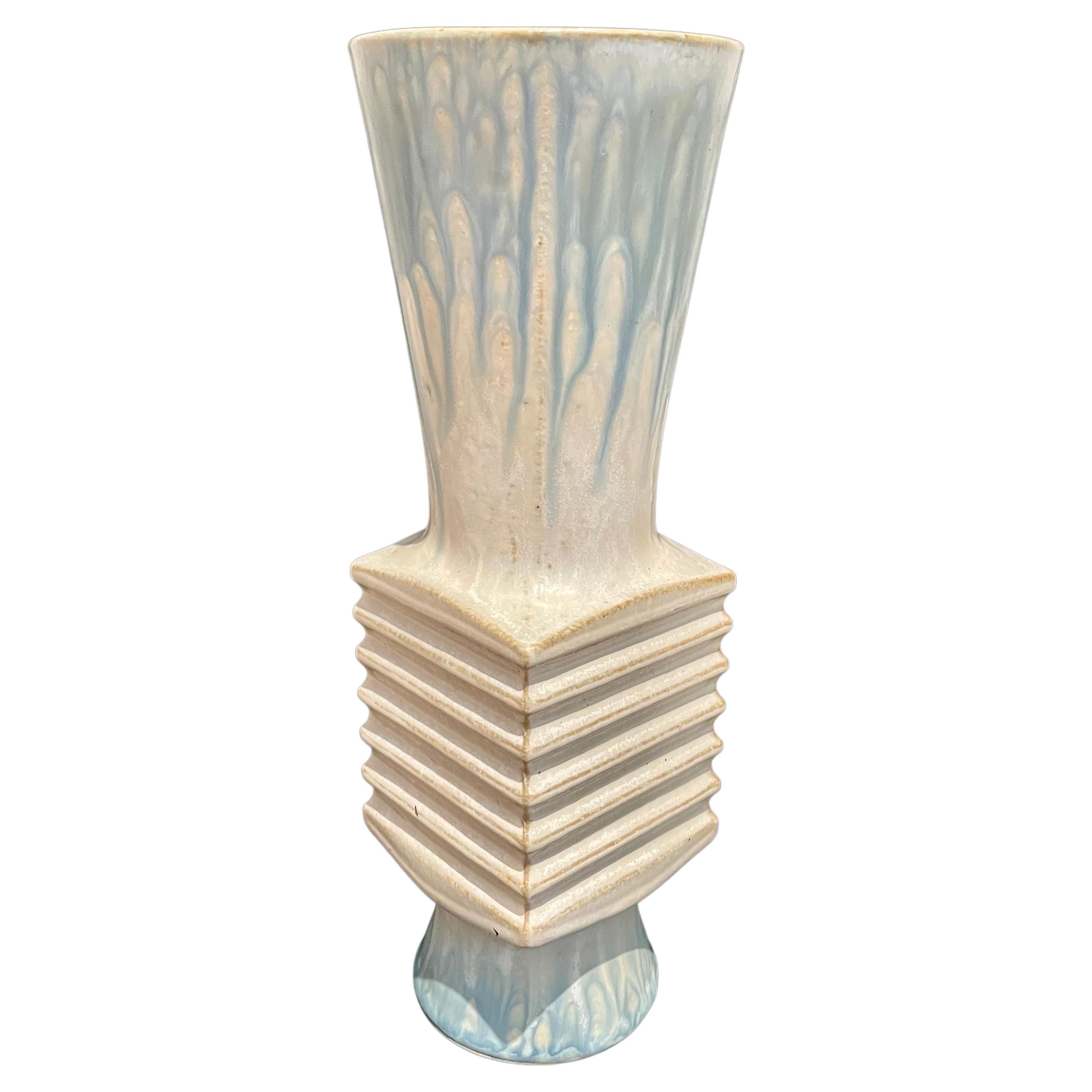 Postmodern Japanese Ikebana Ceramic Pottery Vase For Sale