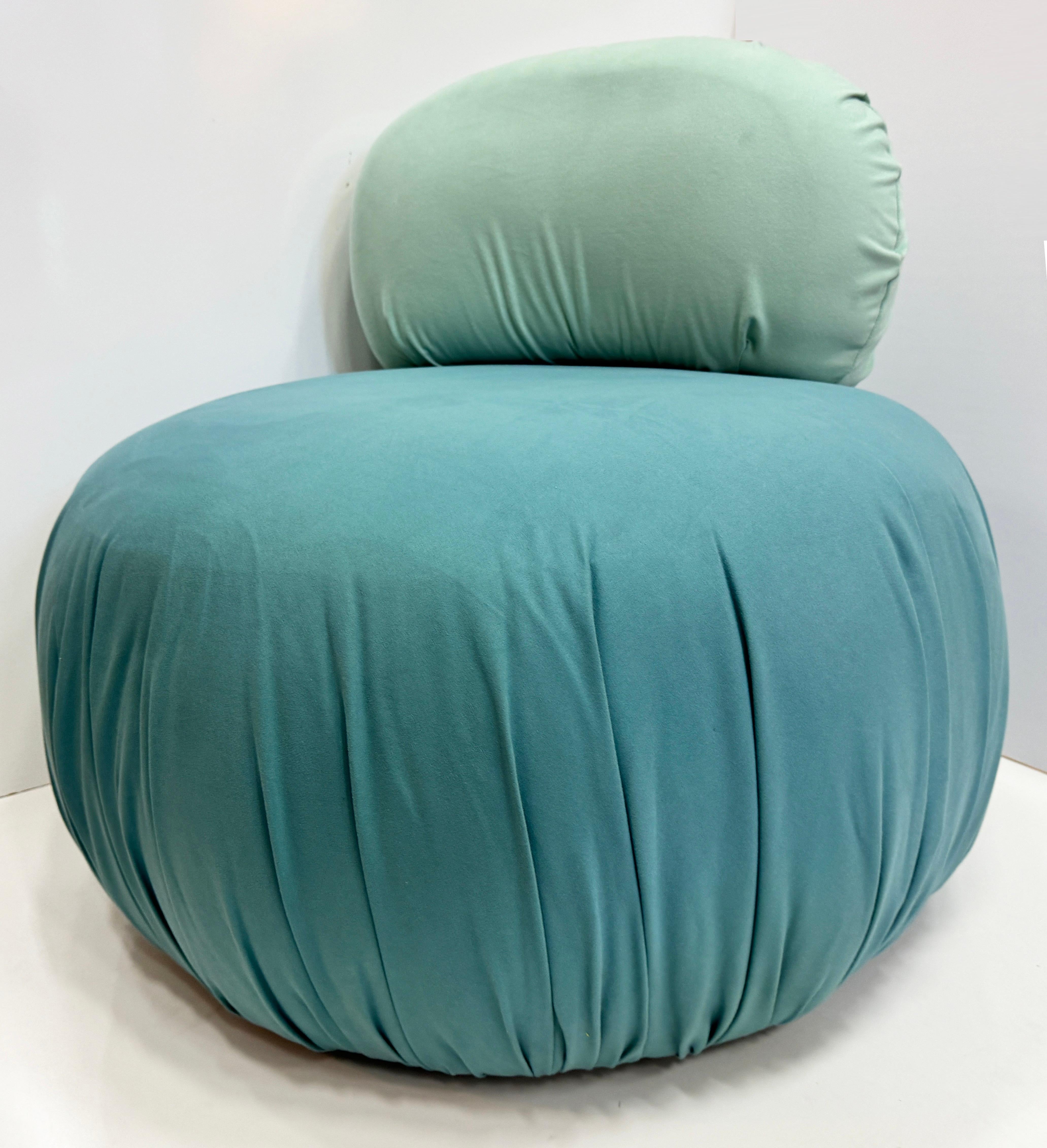 Métal Chaise pouf pivotante postmoderne Jason Kohairik Bolete II style retapissée en vente